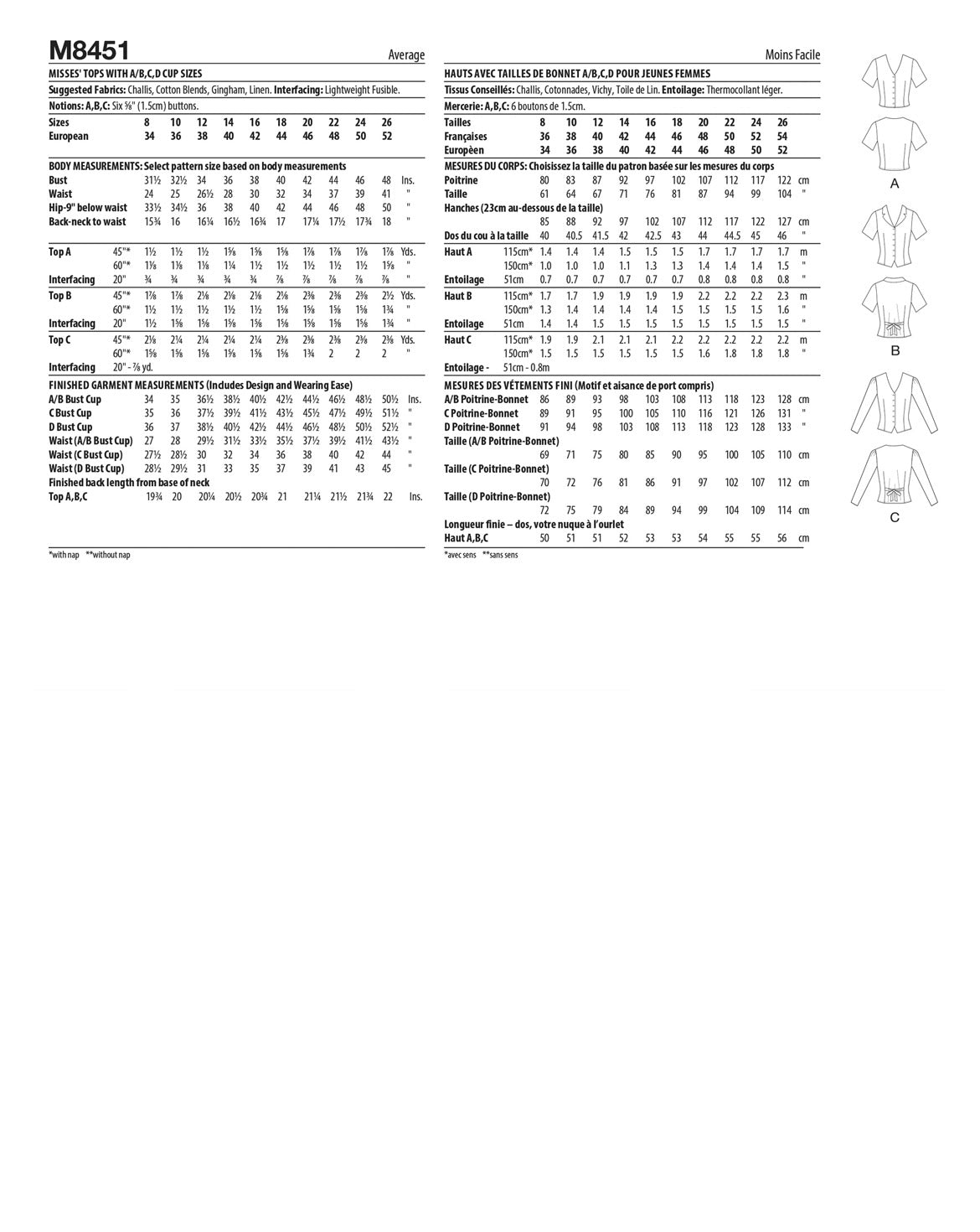 PDF-symønster - McCall´s 8451 - Skjorte - Dame | Billede 4