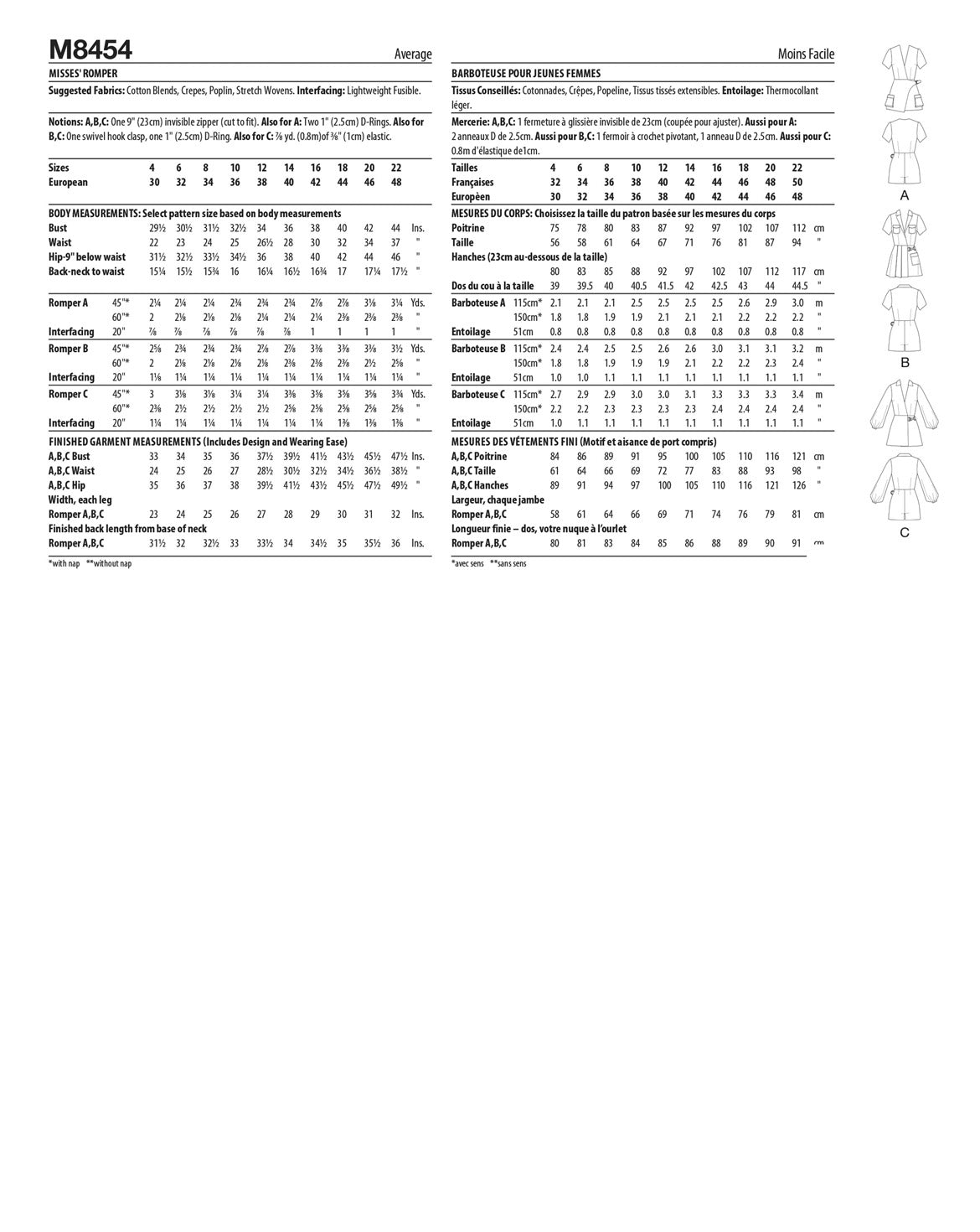 PDF-symønster - McCall´s 8454 - Buksedragt - Dame | Billede 4