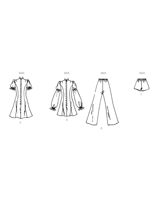 Symønster PDF-symønster - McCall´s 8465 - Kjole Tunika Bukser Shorts Vintage - Dame | Billede 1