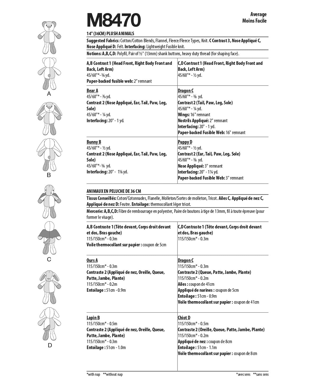PDF-symønster - McCall´s 8470 - Tøjdyr | Billede 4