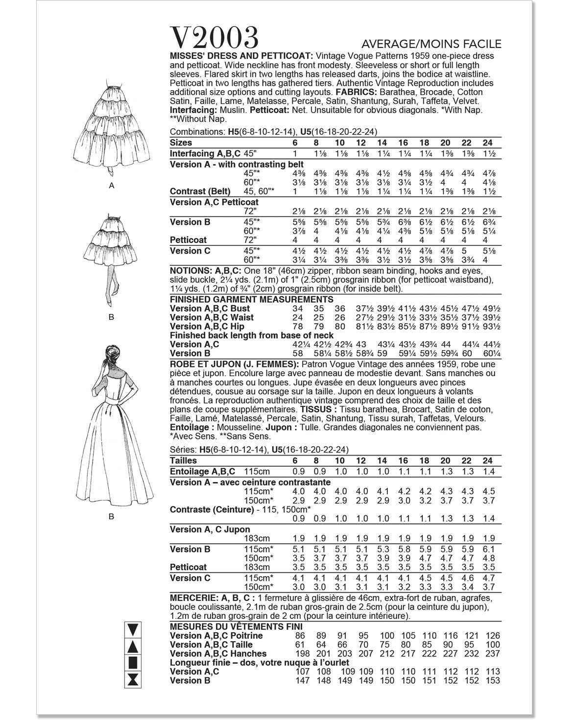 Symønster Vogue Patterns 2003 - Kjole Vintage - Dame | Billede 3