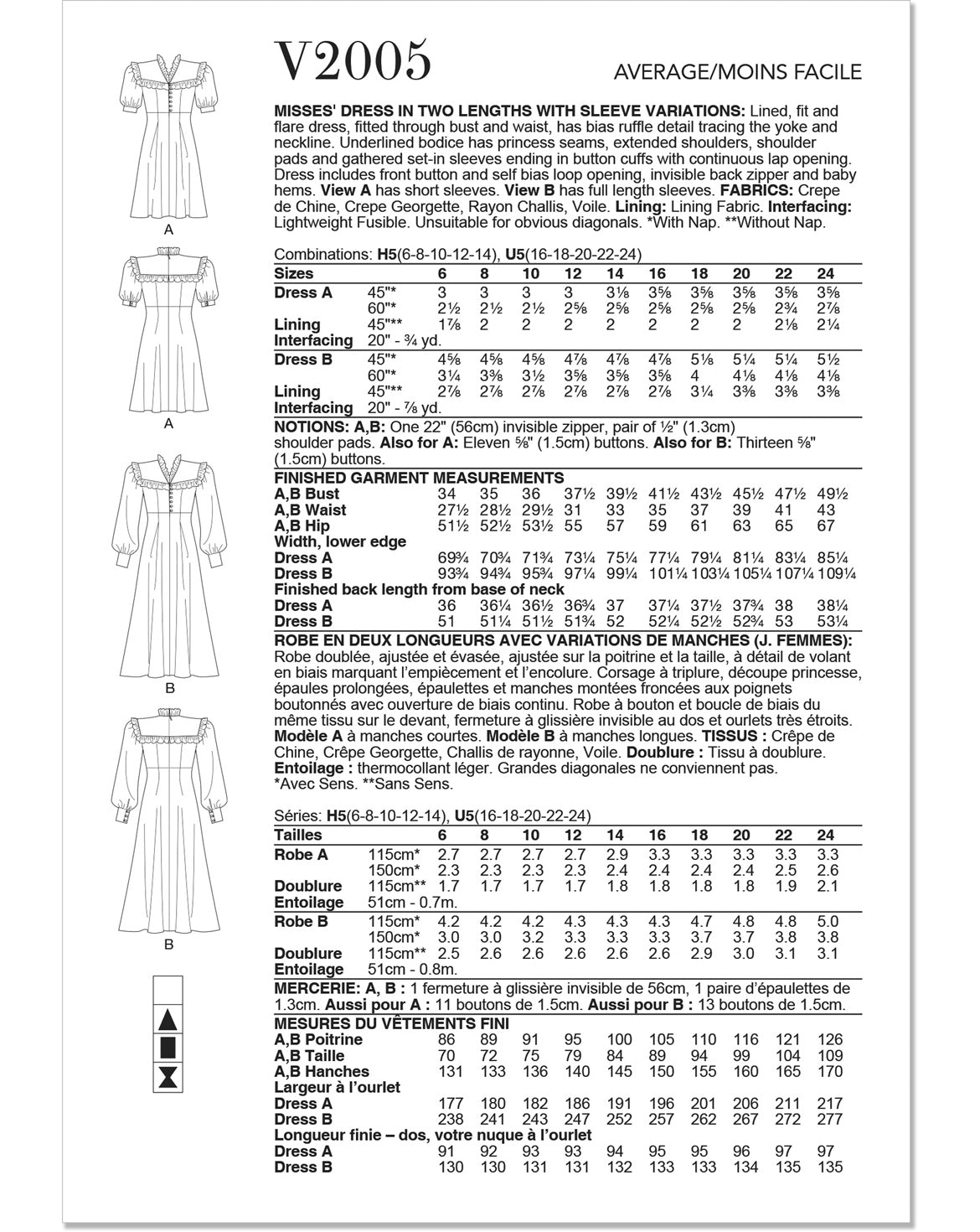 Symønster Vogue Patterns 2005 - Kjole - Dame | Billede 5