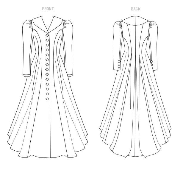 Symønster McCall´s 8123 - Frakke Historisk kostume - Dame | Billede 4