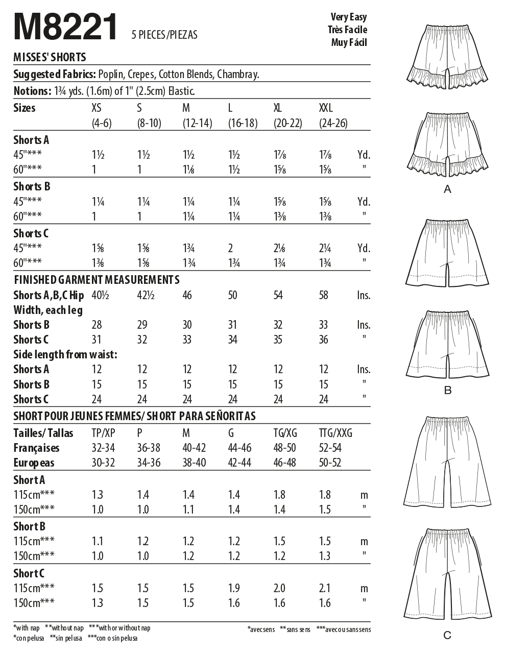 Symønster McCall´s 8221 - Shorts - Dame | Billede 8