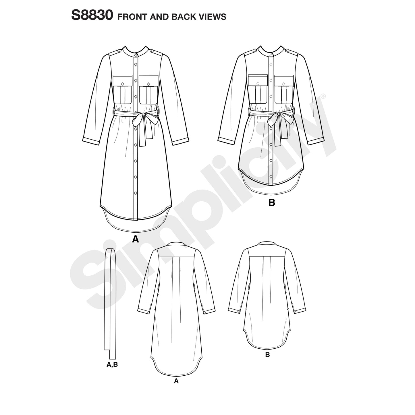 Symønster Simplicity 8830 - Kjole Skjorte - Dame | Billede 4
