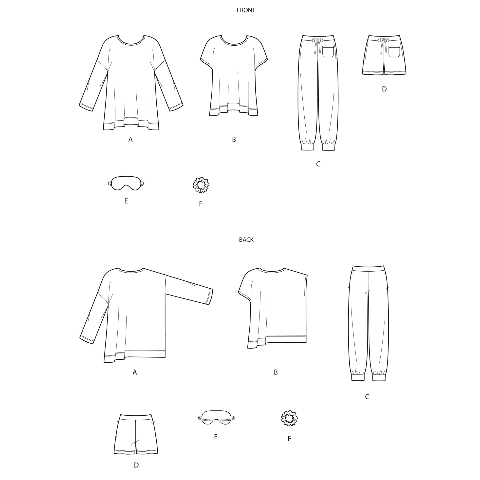 Symønster Simplicity 9020 - Pyjamas - Dame - Rekvisiter | Billede 9