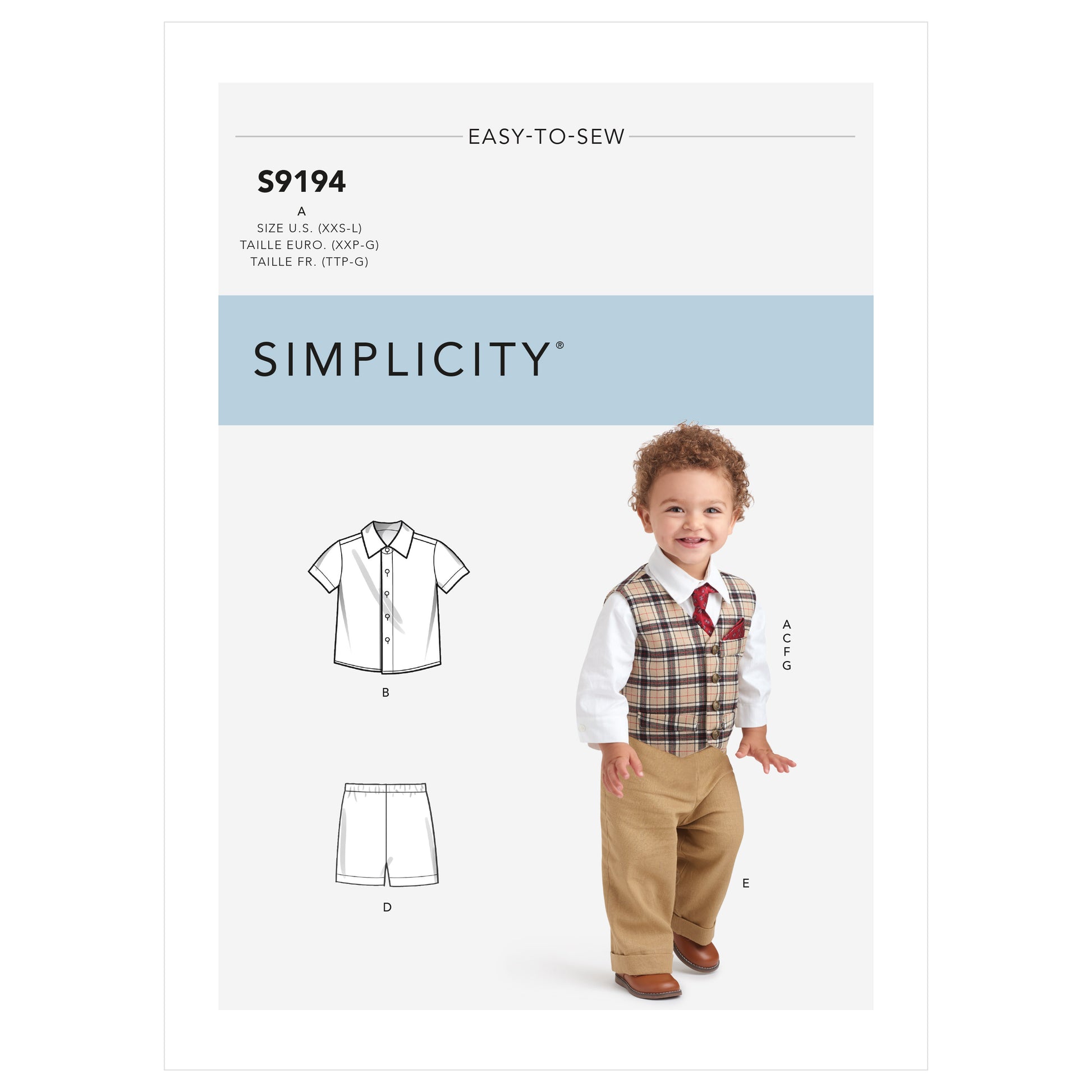 Symønster Simplicity 9194 - Bukser Skjorte Shorts Veste - Baby | Billede 4