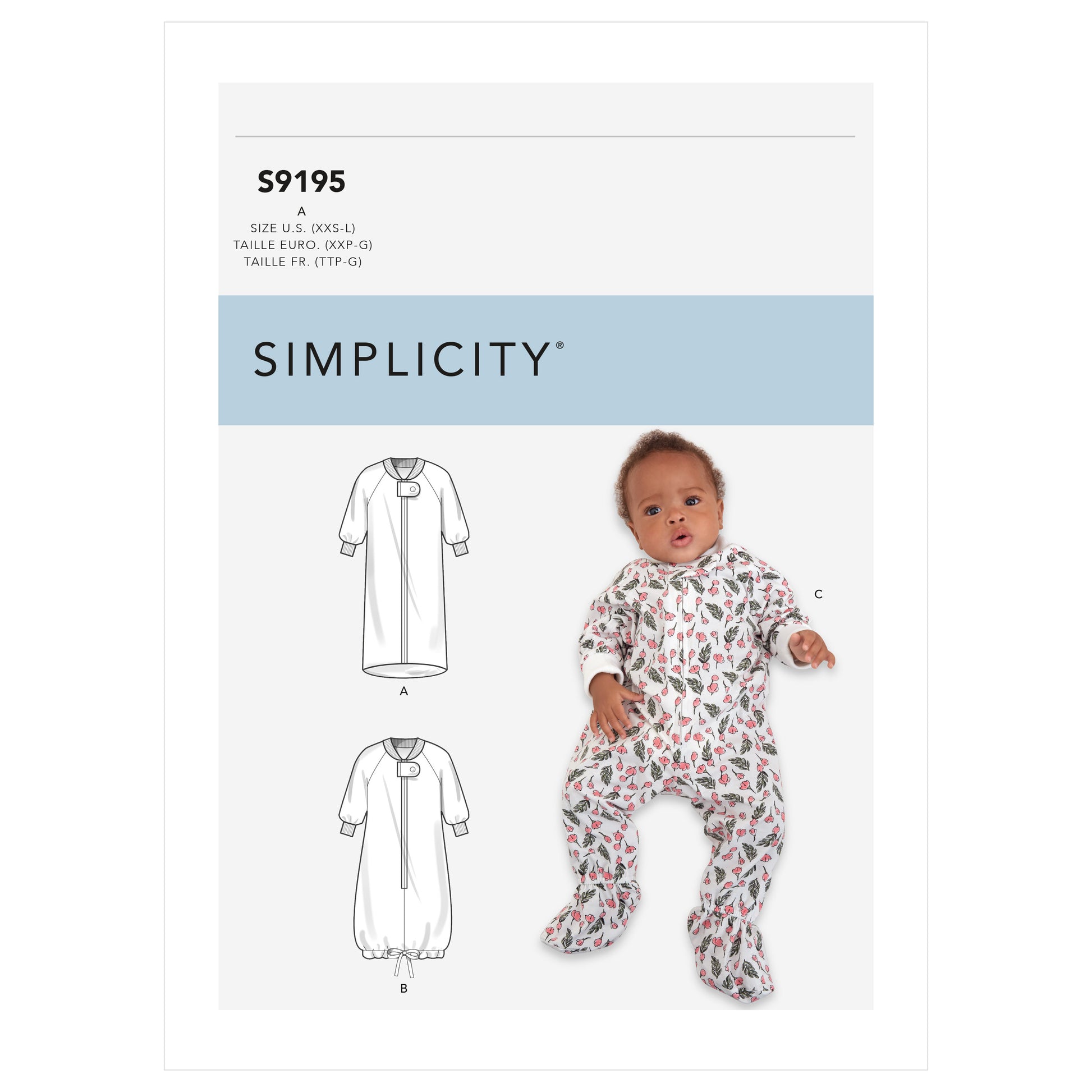 Symønster Simplicity 9195 - Buksedragt - Baby | Billede 4