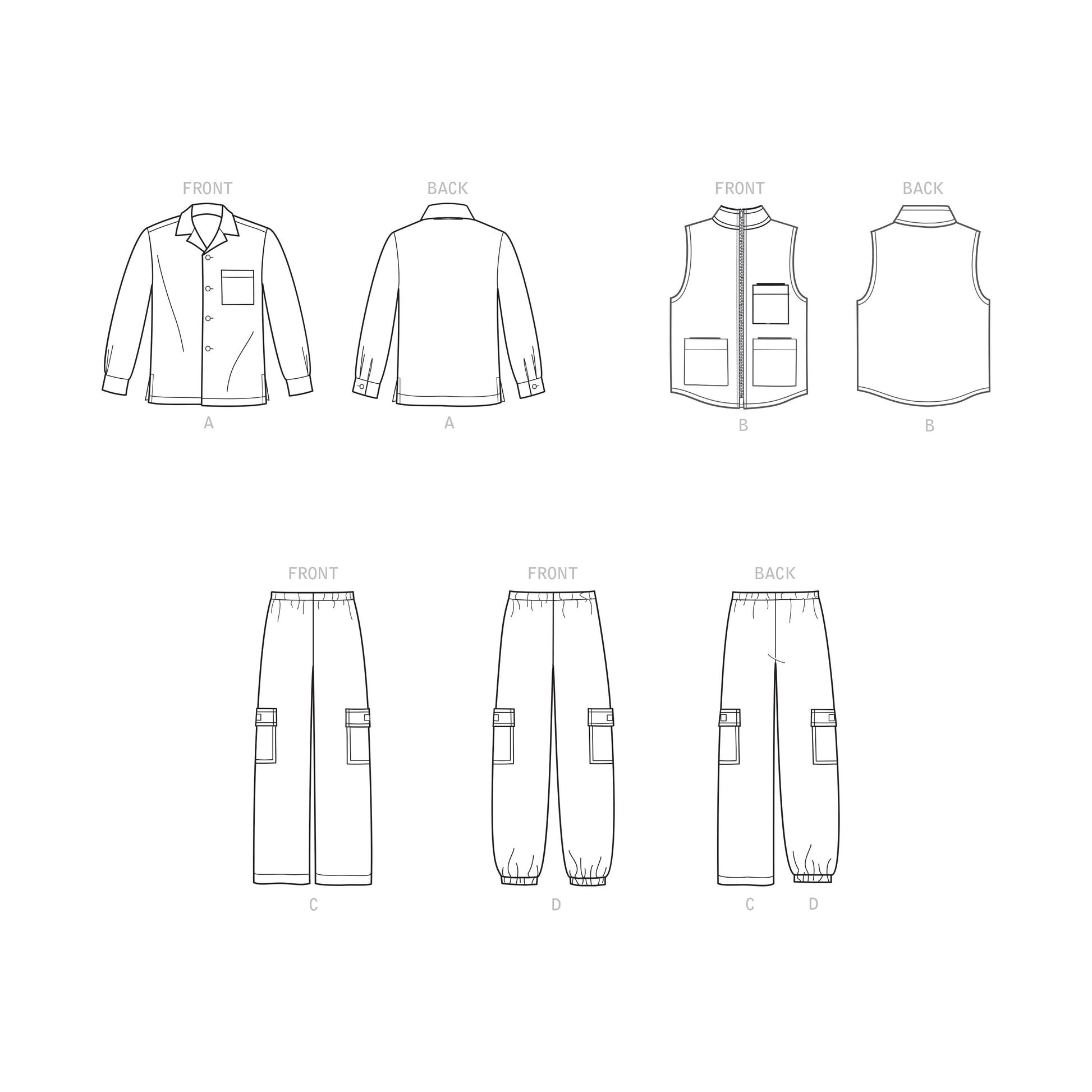 Symønster Simplicity 9201 - Bukser Skjorte Veste - Dreng | Billede 7