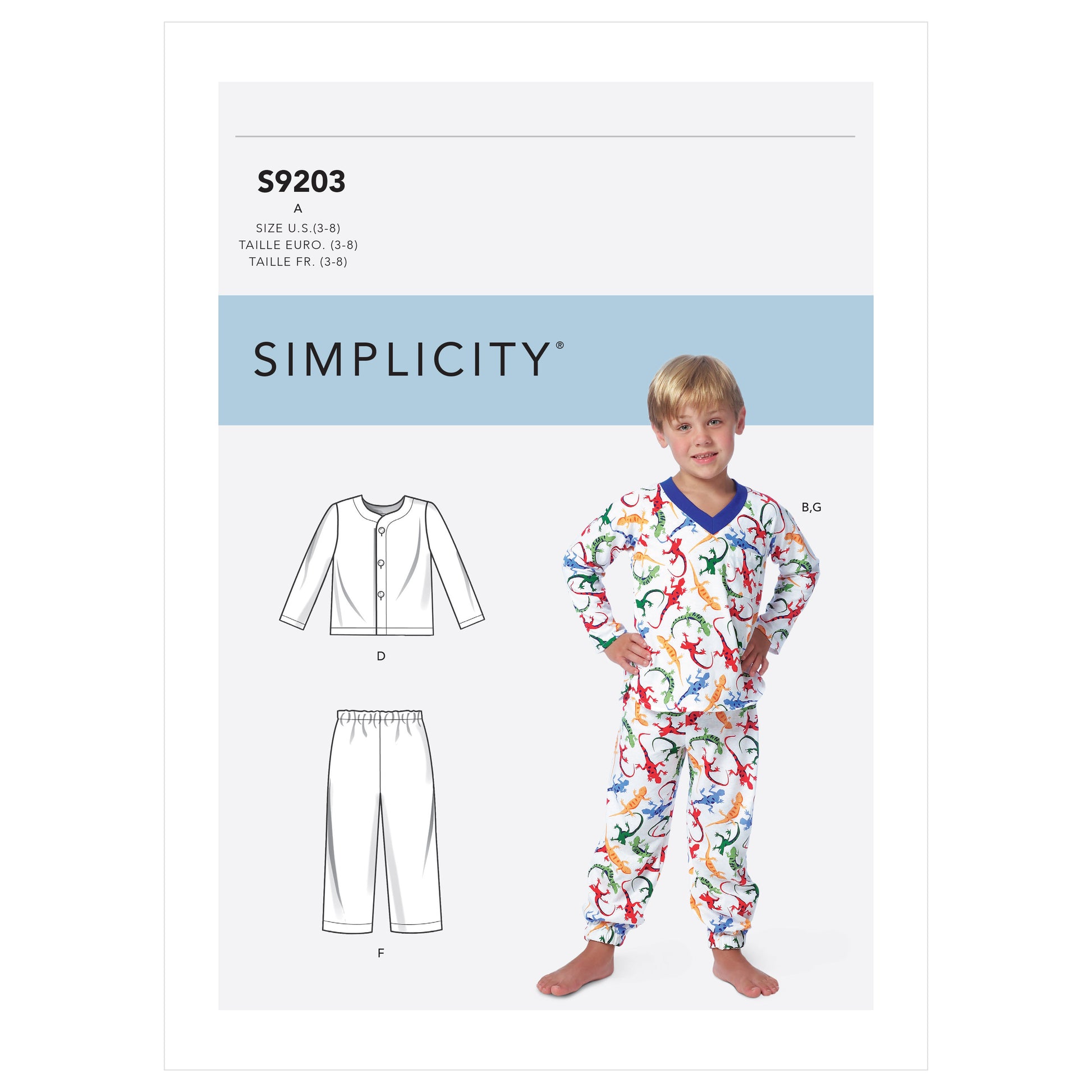 Symønster Simplicity 9203 - Pyjamas - Dreng Pige | Billede 2