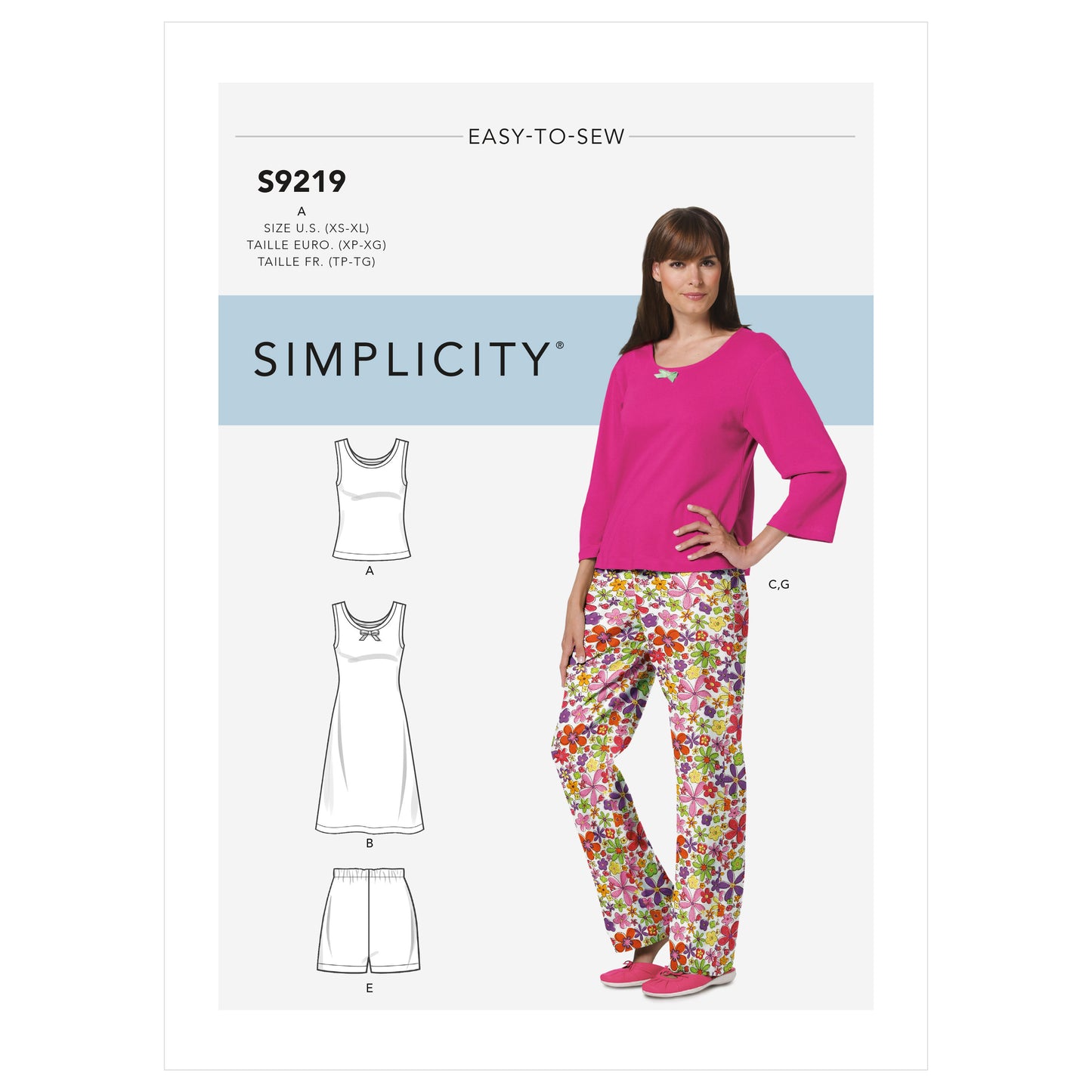 Symønster Simplicity 9219 - Top Bukser Trøje Shorts - Dame | Billede 3