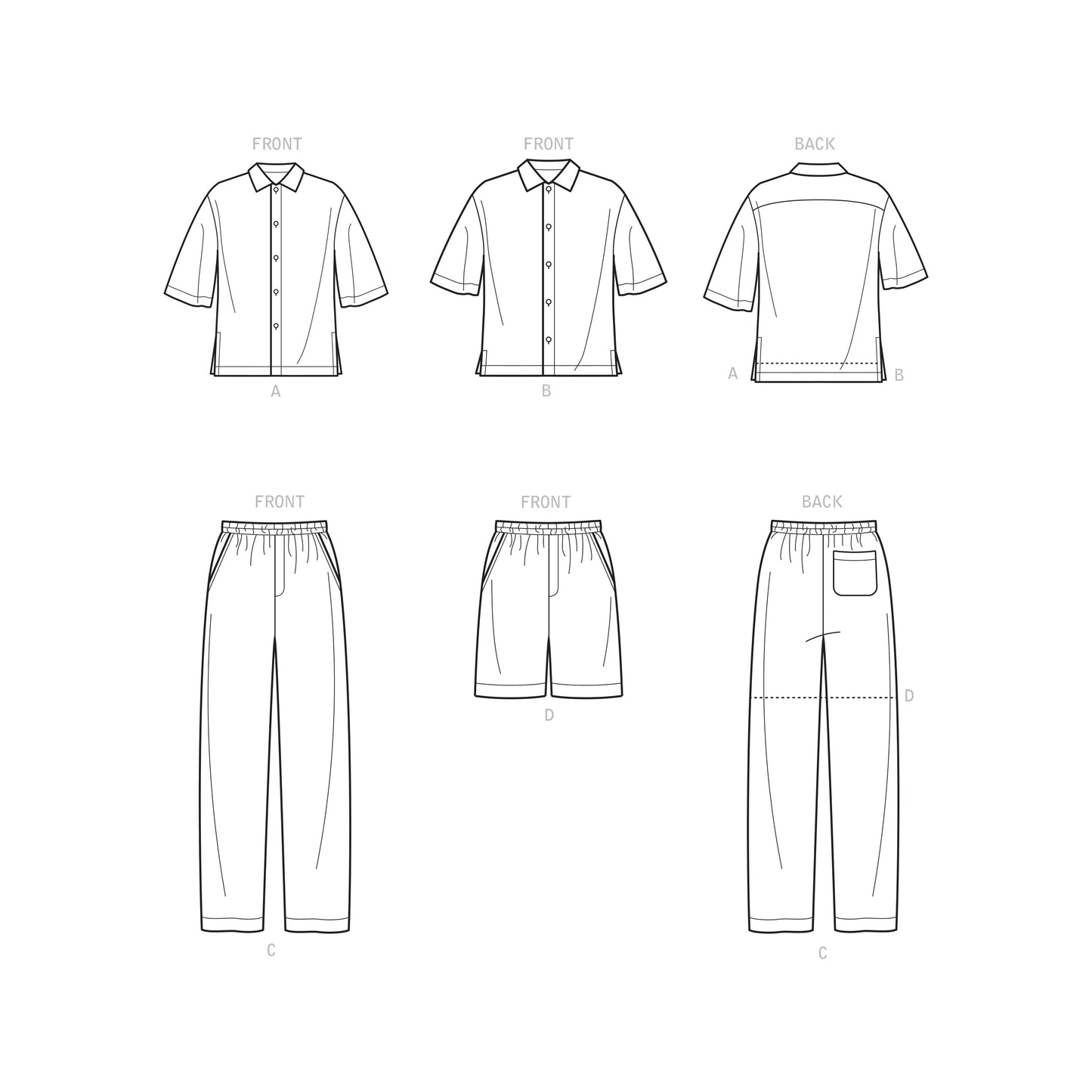 Symønster Simplicity 9279 - Bukser Skjorte Shorts - Herre - Idræt | Billede 8