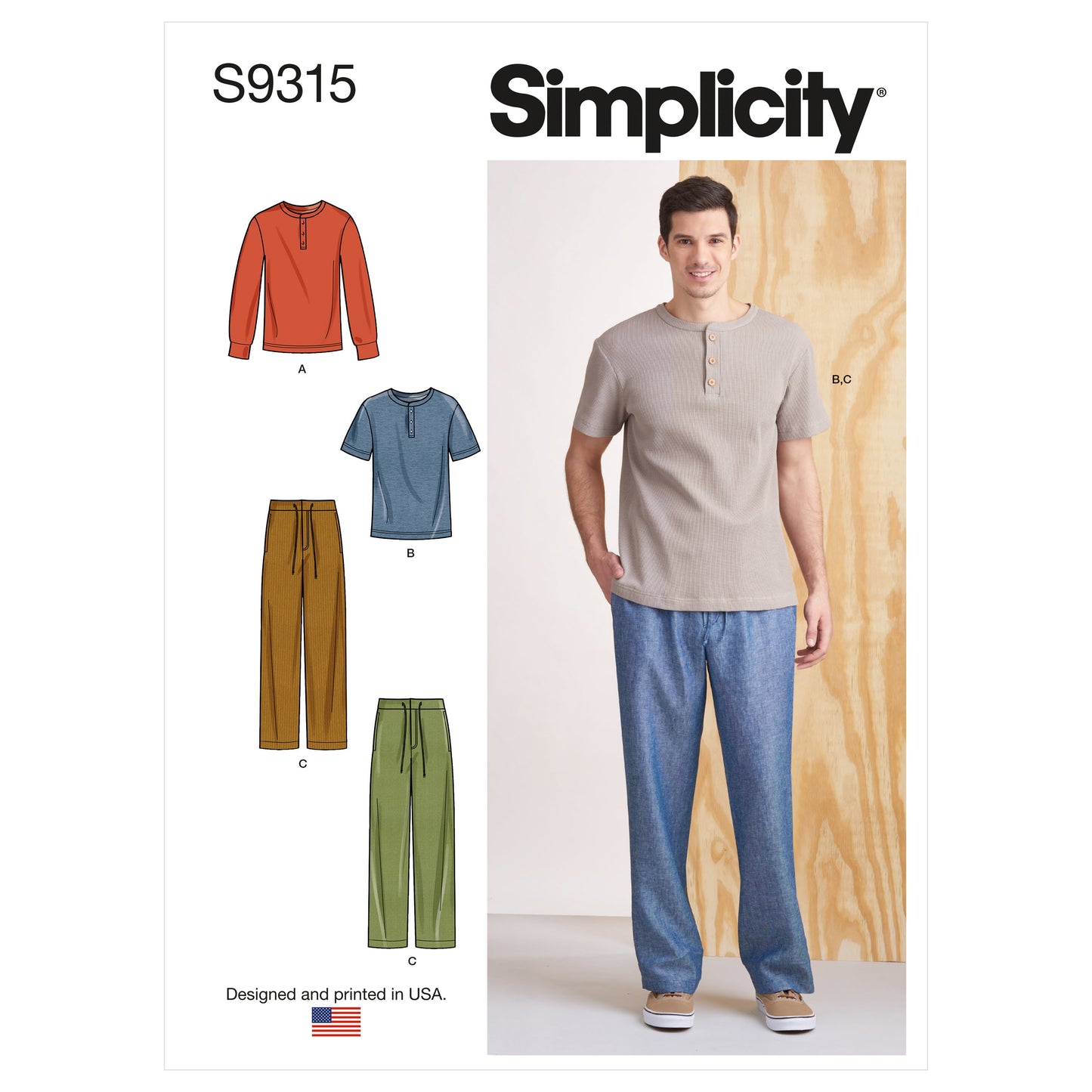Symønster Simplicity 9315 - Bukser Trøje - Herre | Billede 8