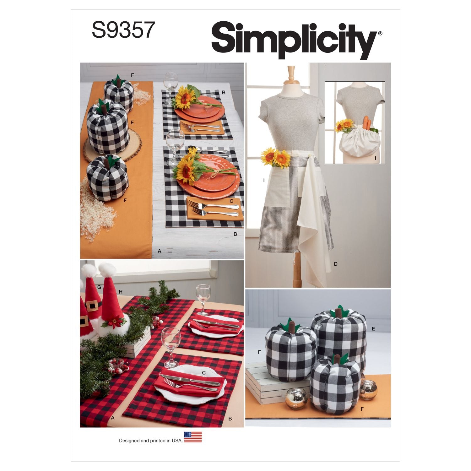 Symønster Simplicity 9357 - Forklæde - Indretning - Jul | Billede 8