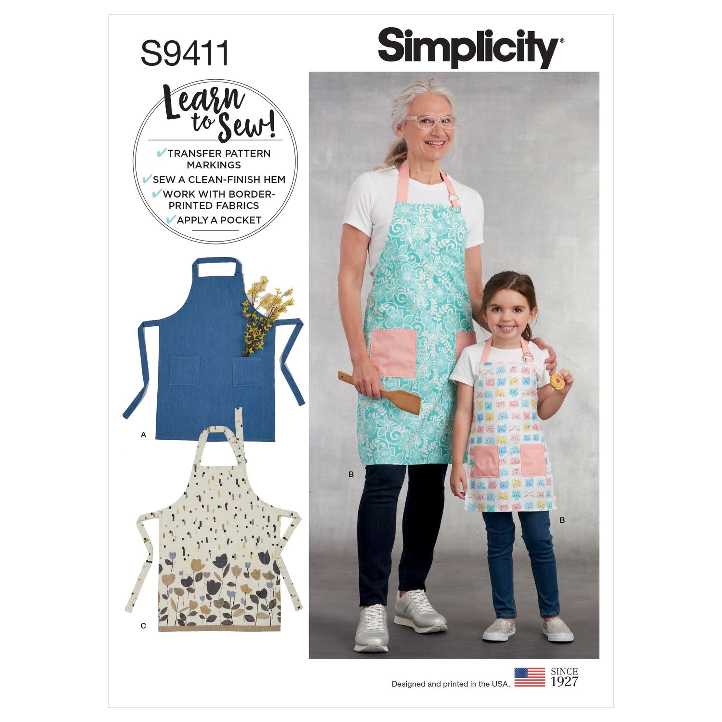 Symønster Simplicity 9411 - Forklæde - Pige Dame | Billede 5