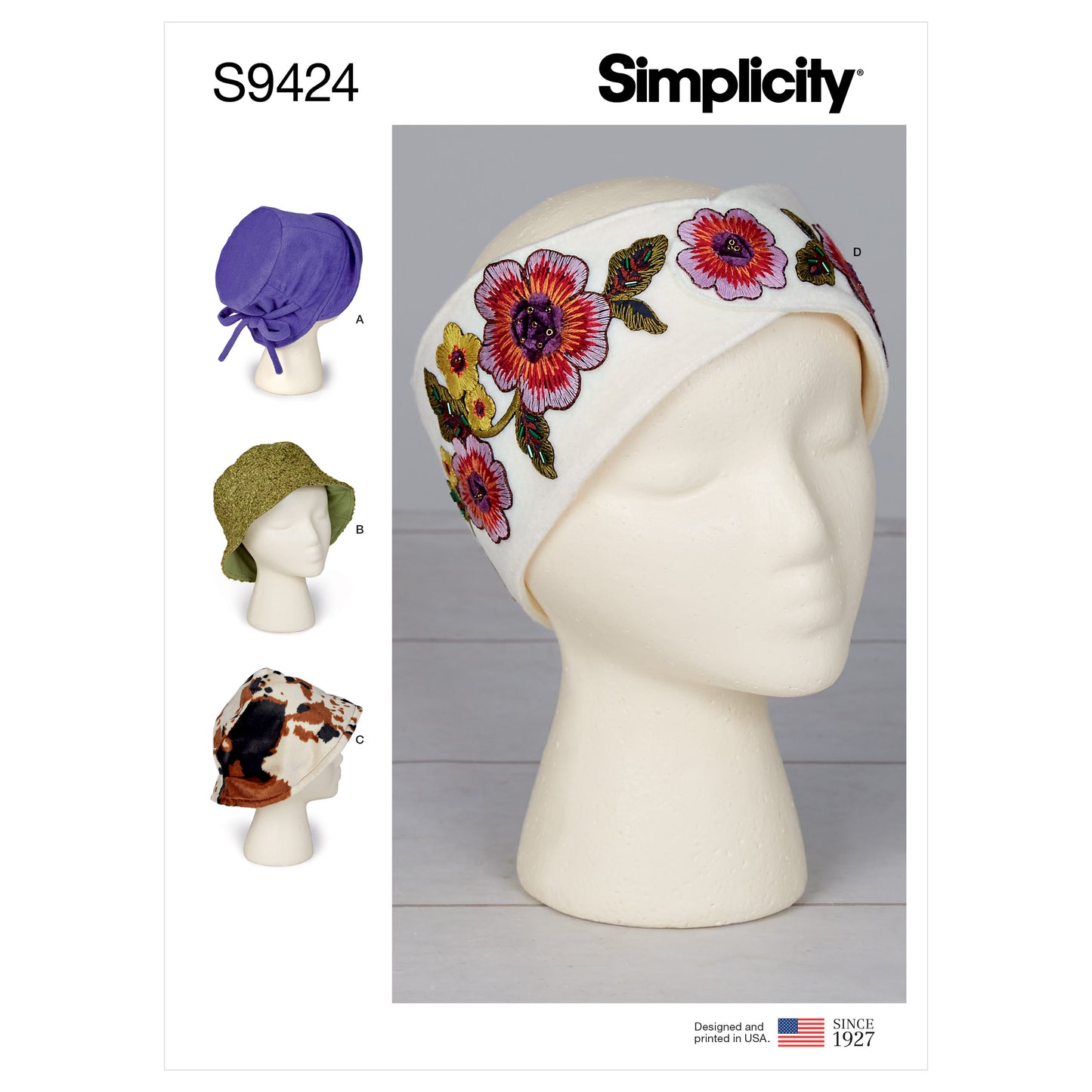 Symønster Simplicity 9424 - Dame - Hat Rekvisiter | Billede 6