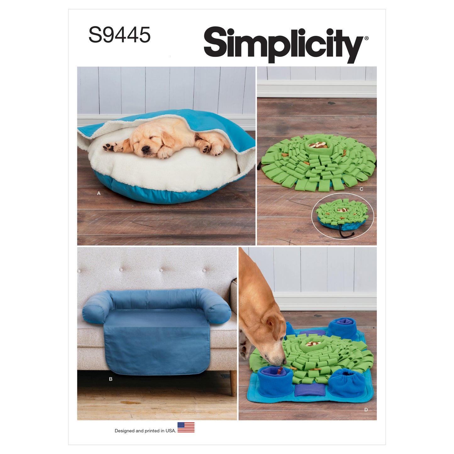 Symønster Simplicity 9445 - Pet Bed in Two Sizes, Chair Cover and Play Mats | Billede 6