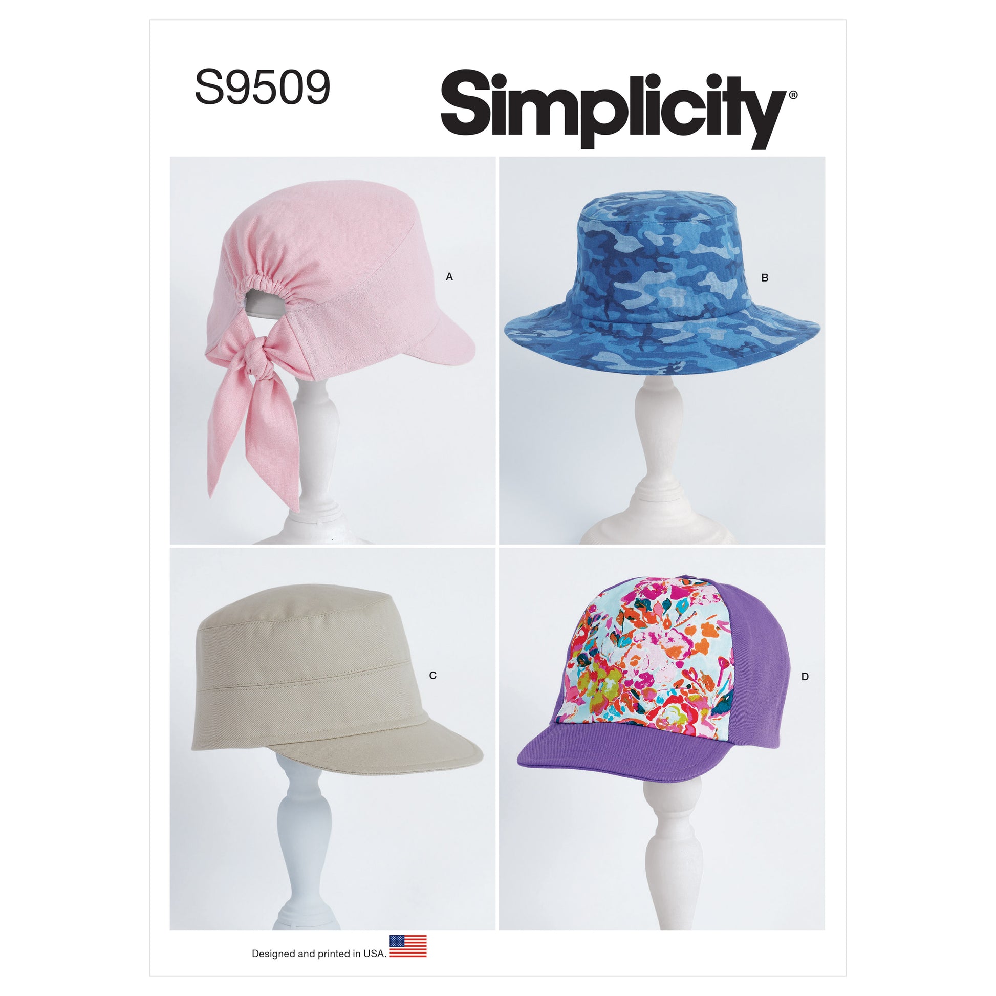 Symønster Simplicity 9509 - Dame Herre - Hat | Billede 6