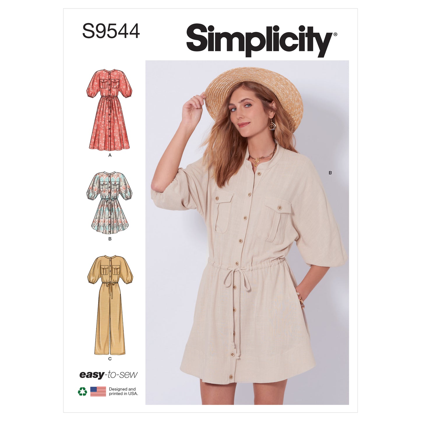 Symønster Simplicity 9544 - Kjole Buksedragt - Dame | Billede 6