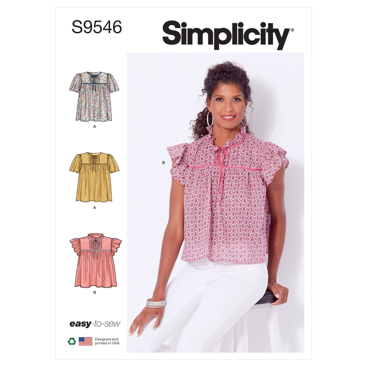 Symønster Simplicity 9546 - Top - Dame | Billede 7