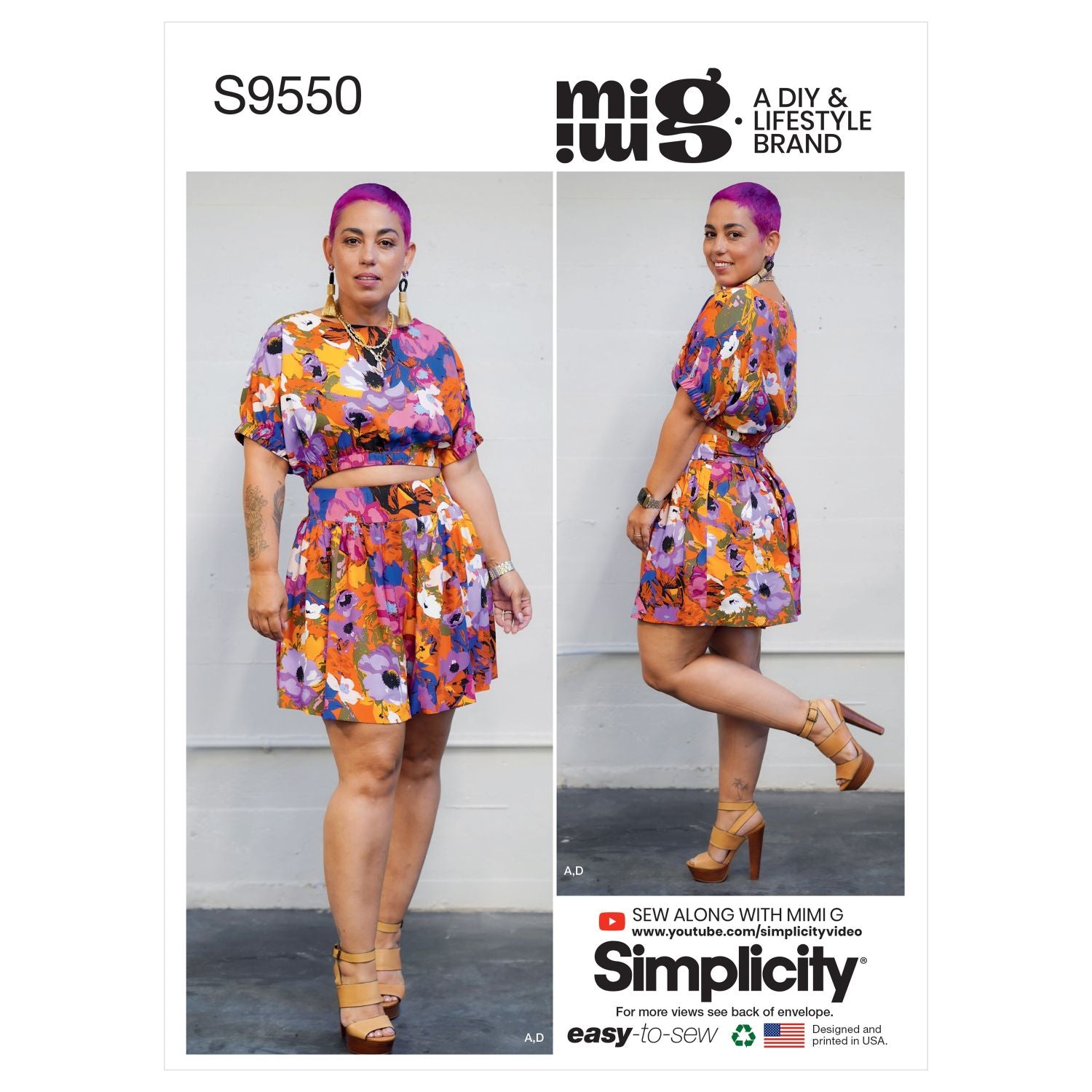 Symønster Simplicity 9550 - Top Nederdel Shorts - Dame | Billede 4