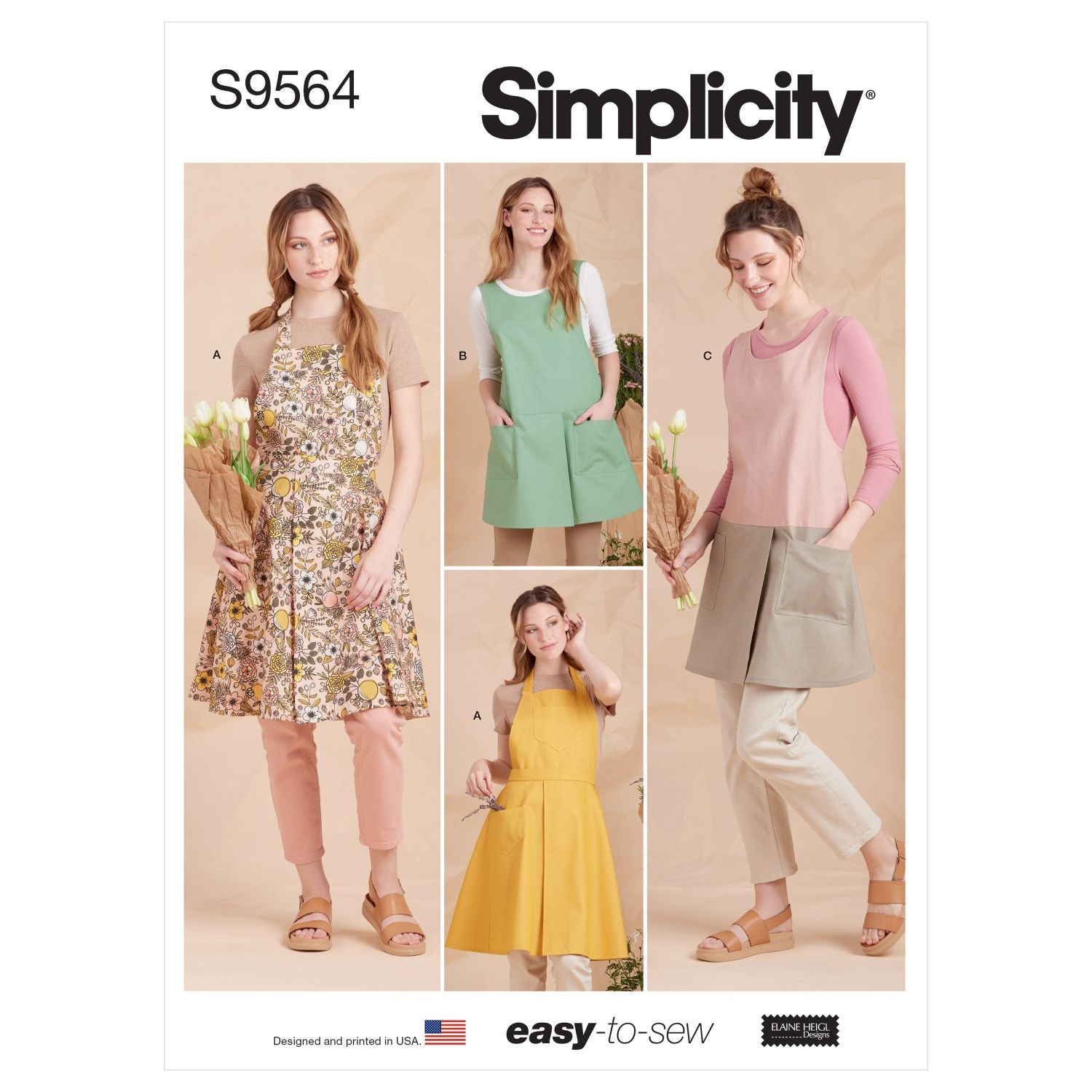Symønster Simplicity 9564 - Forklæde - Dame - Hat | Billede 7
