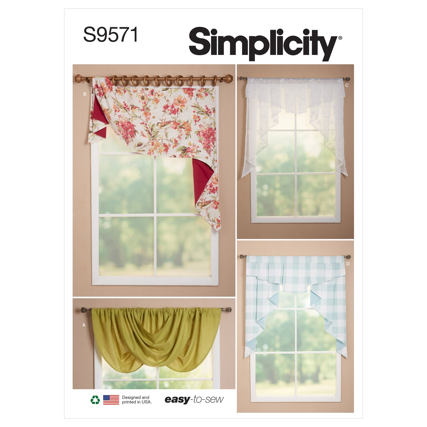Symønster Simplicity 9571 - Gardin | Billede 5