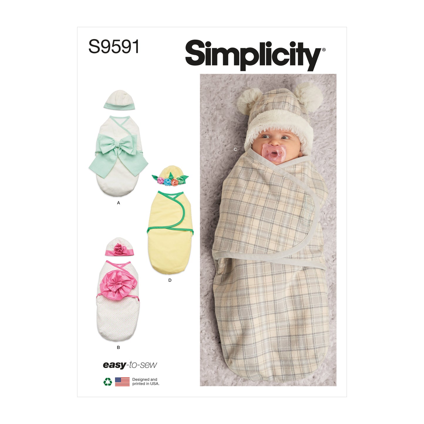 Symønster Simplicity 9591 - Baby - Hat | Billede 8