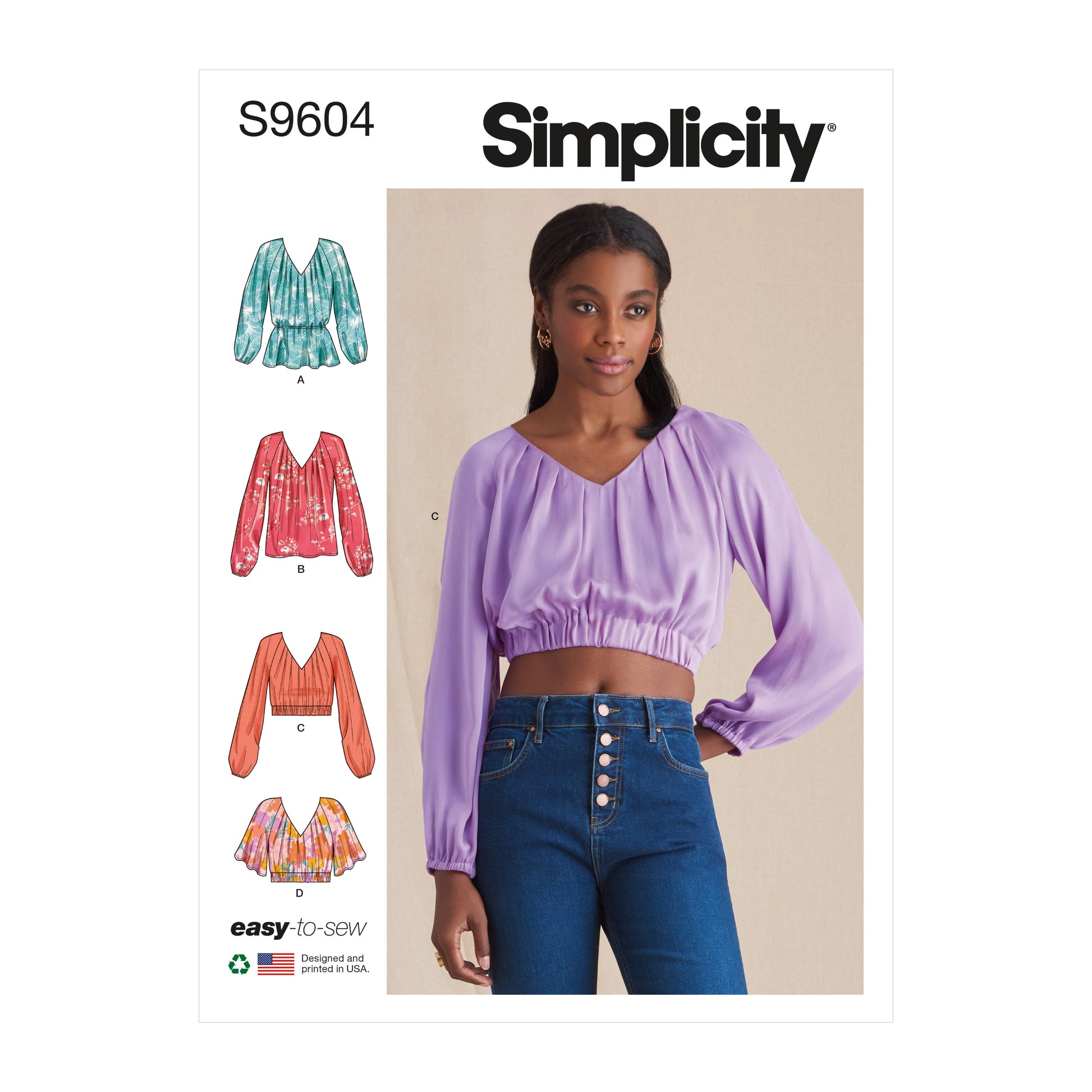 Symønster Simplicity 9604 - Bluse Trøje Top - Dame | Billede 8