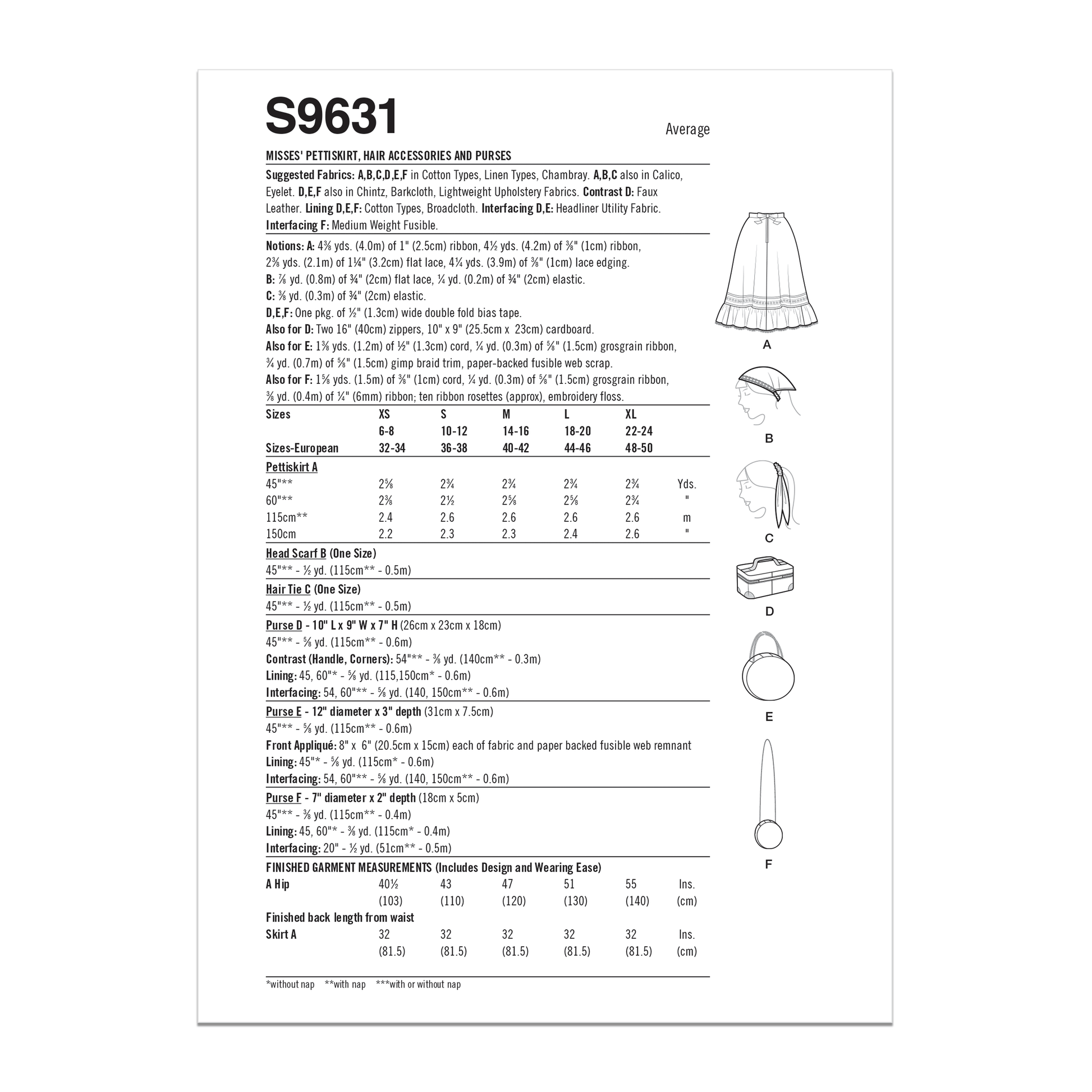 Symønster Simplicity 9631 - Nederdel - Dame - Rekvisiter | Billede 8