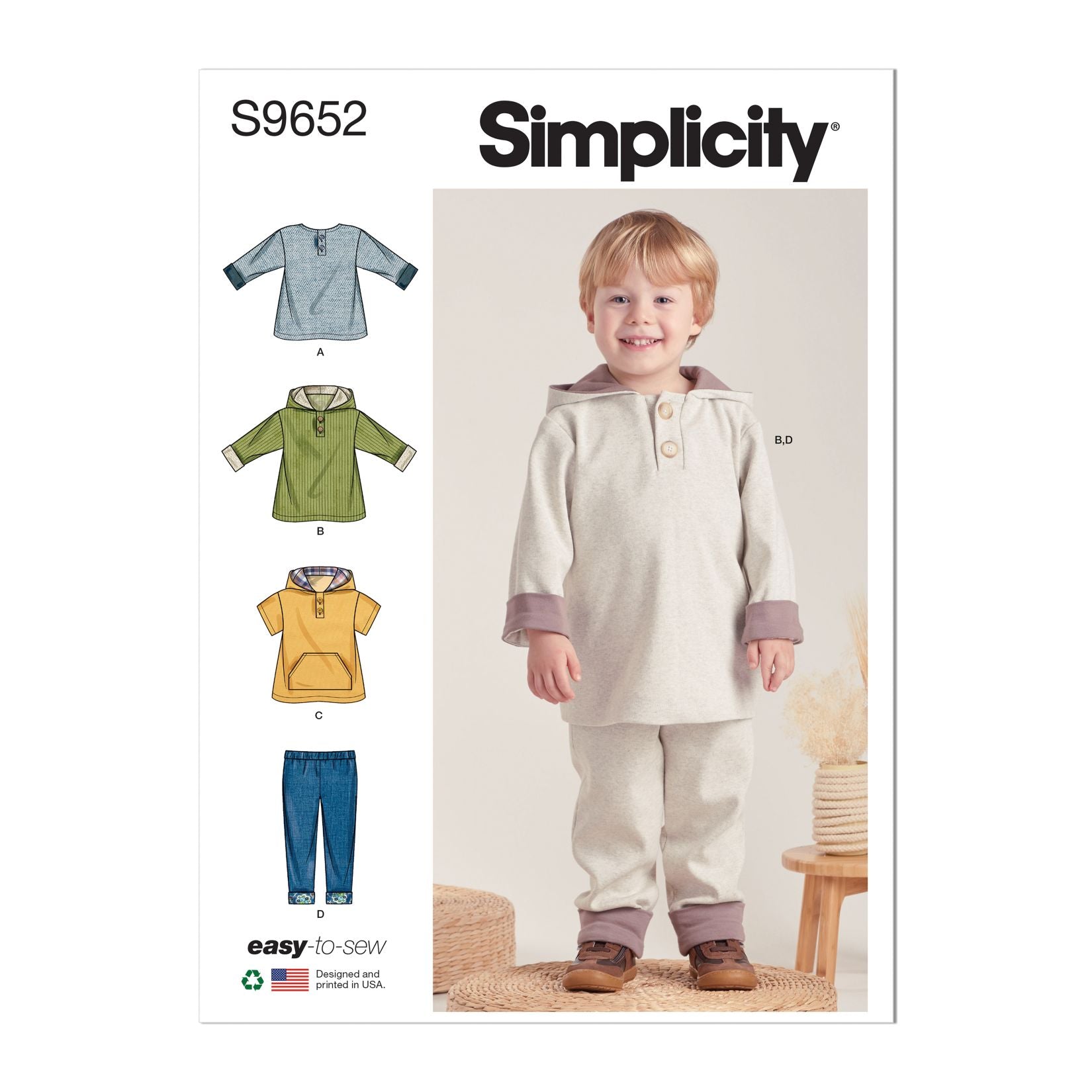 Symønster Simplicity 9652 - Top Bukser - Baby | Billede 7