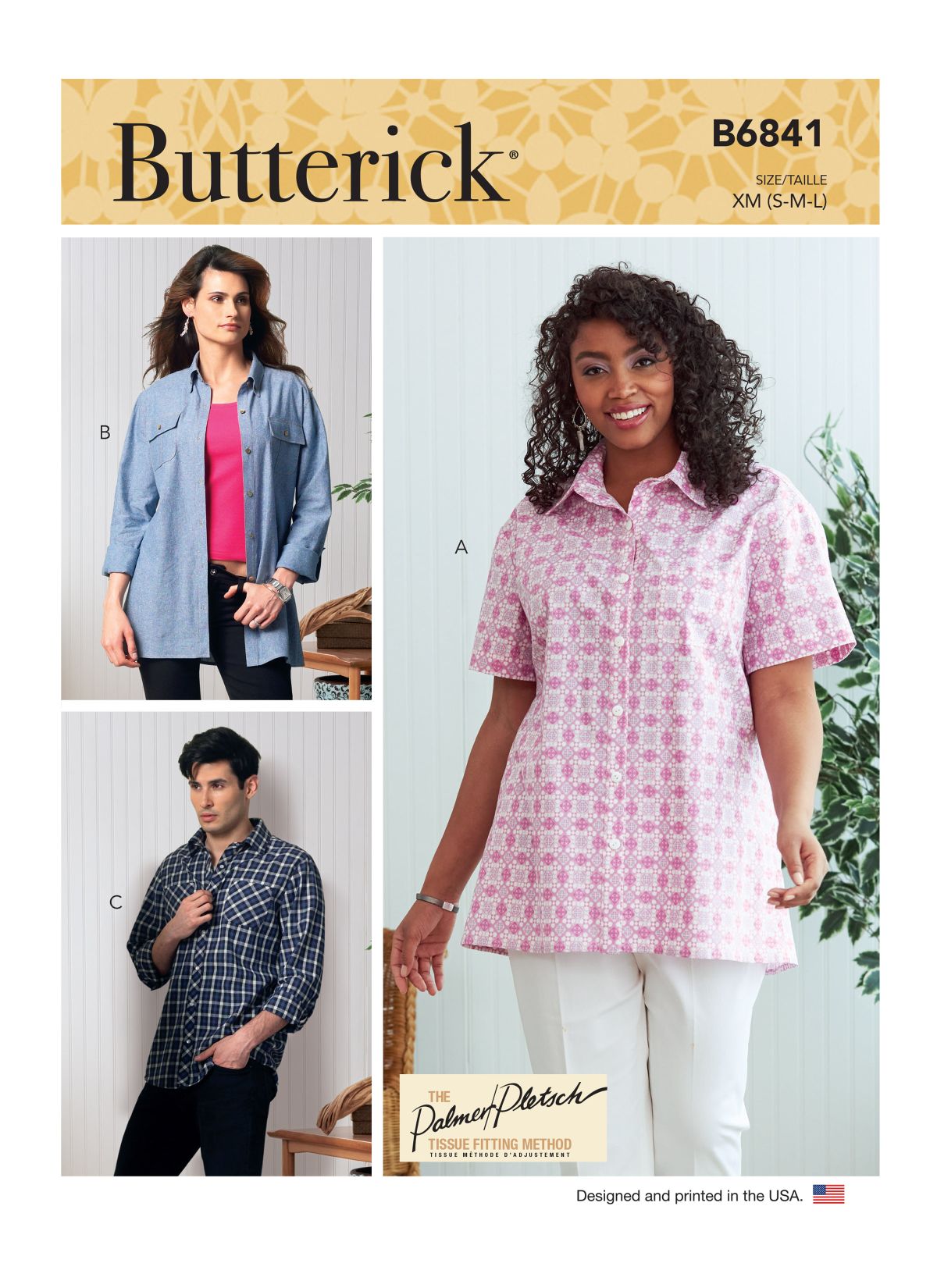 Symønster Butterick 6841 - Skjorte - Dame Herre | Billede 5