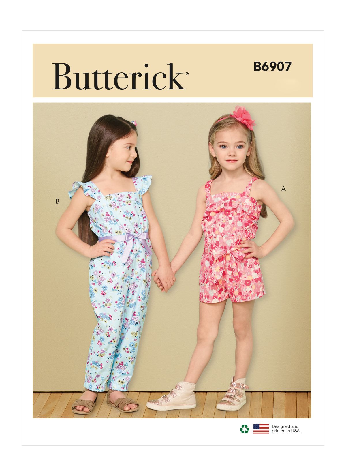 Symønster Butterick 6907 - Buksedragt Shorts - Pige | Billede 4