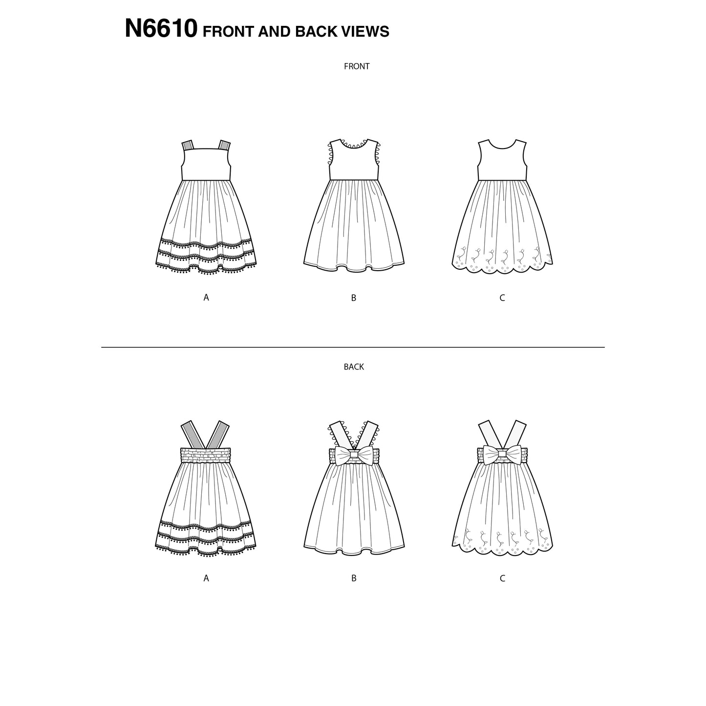 Symønster New Look 6610 - Kjole - Baby | Billede 3