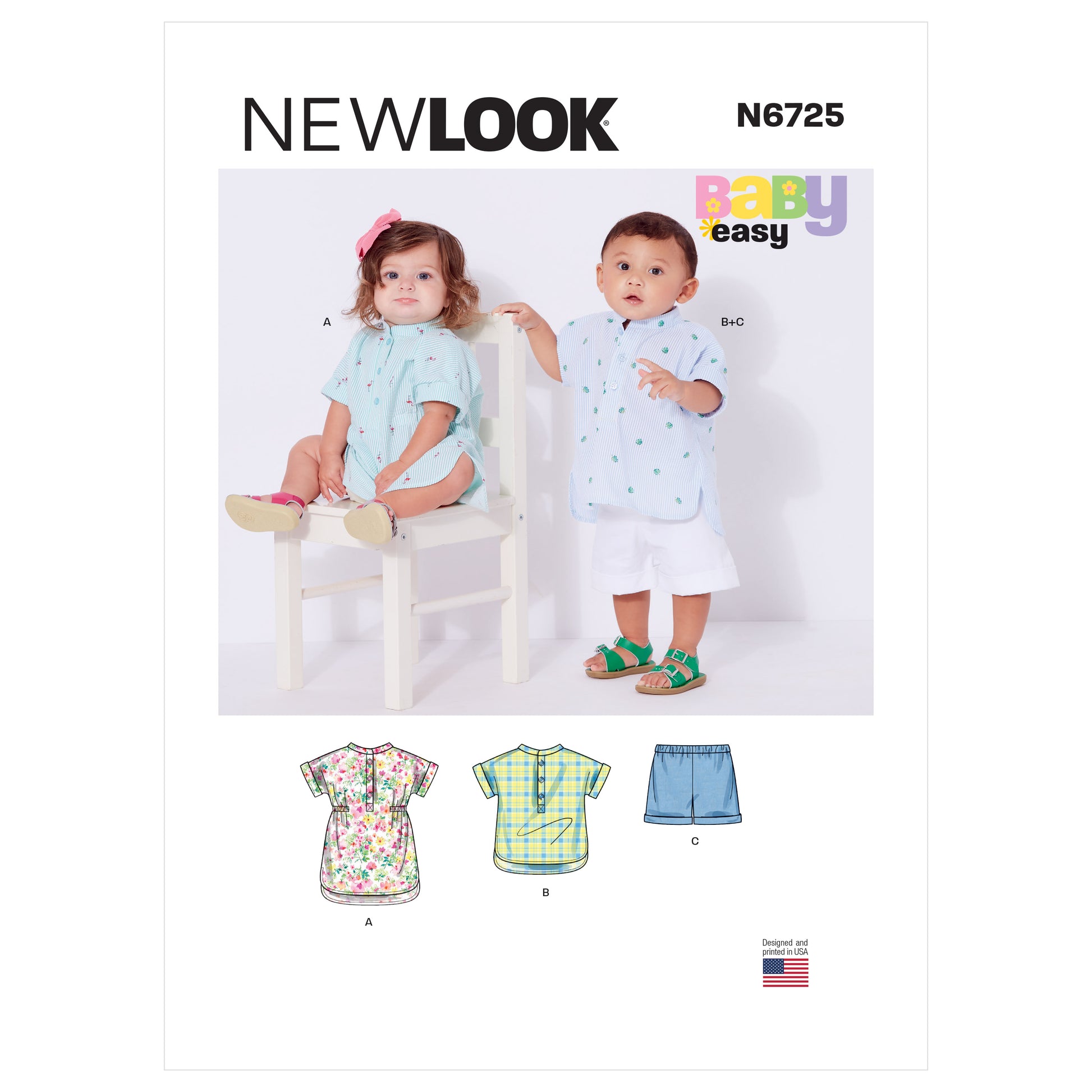 Symønster New Look 6725 - Kjole Top Shorts - Baby | Billede 7