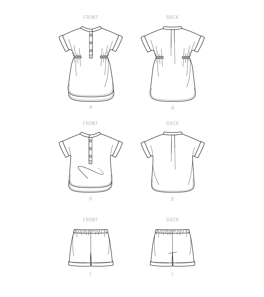 Symønster New Look 6725 - Kjole Top Shorts - Baby | Billede 8