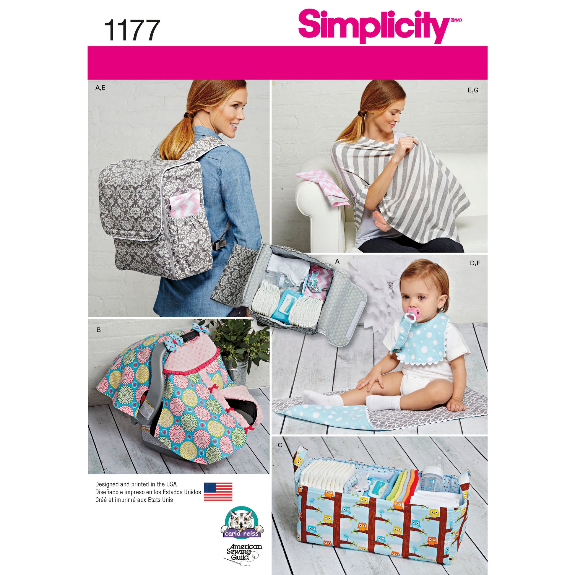 Symønster Simplicity 1177 - Baby - Sjal Rekvisiter | Billede 8