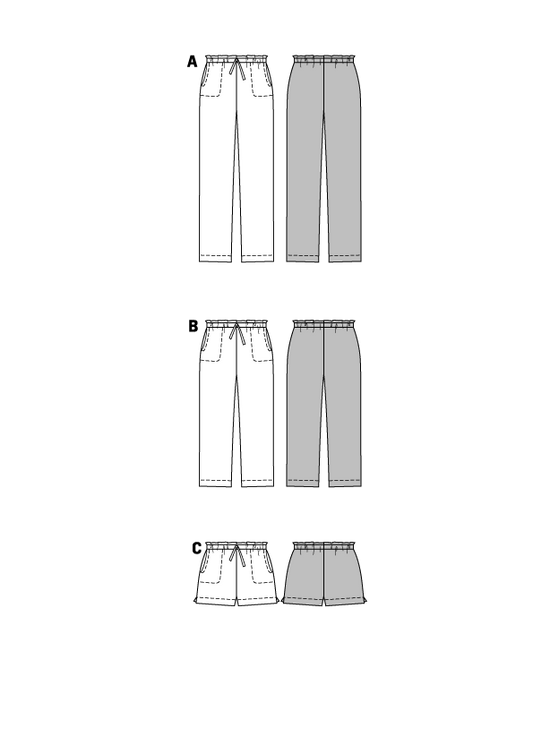 Symønster PDF symønster - Burda 7966 - Bukser Shorts - Casual | Billede 2