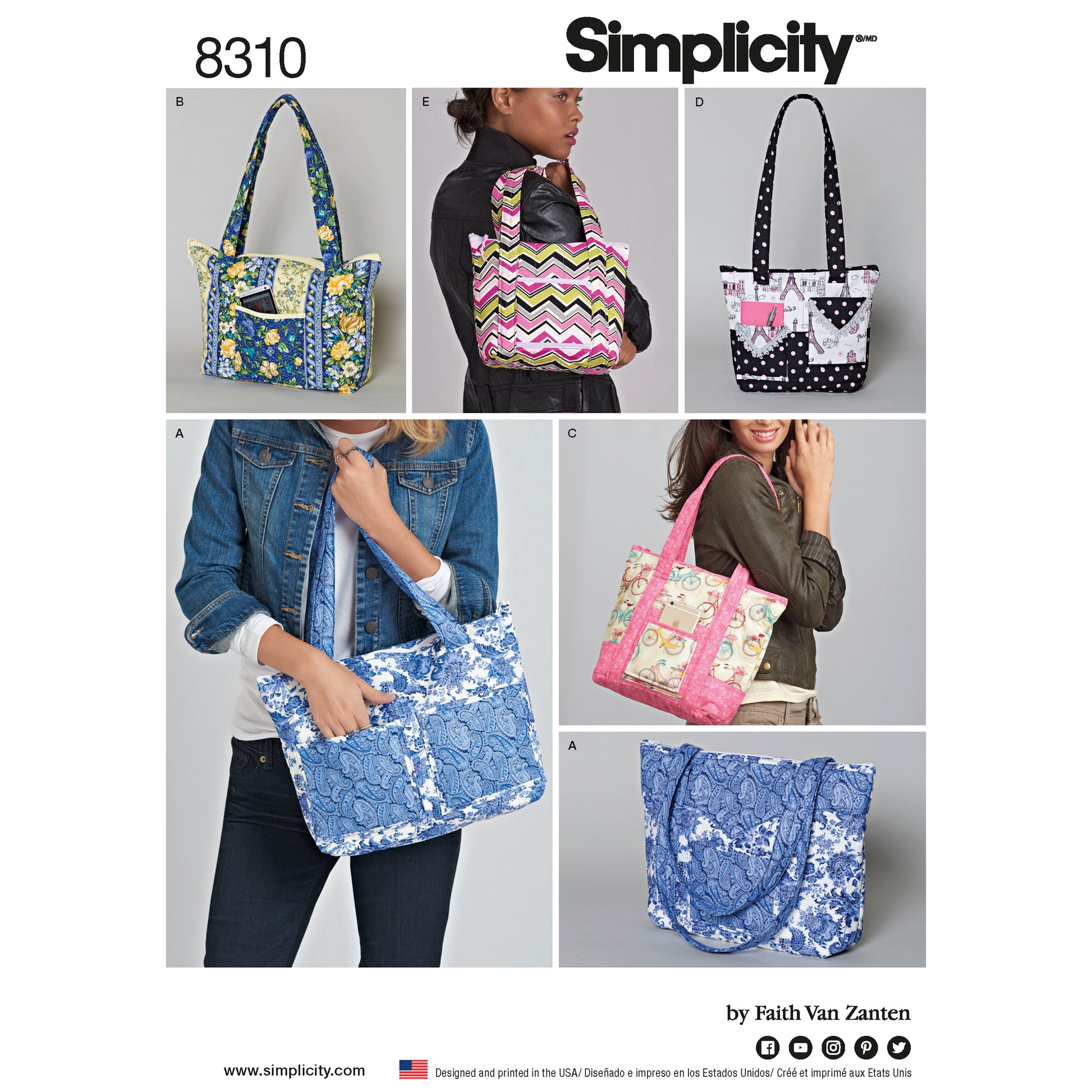 Symønster Simplicity 8310 - Taske Rekvisiter | Billede 9
