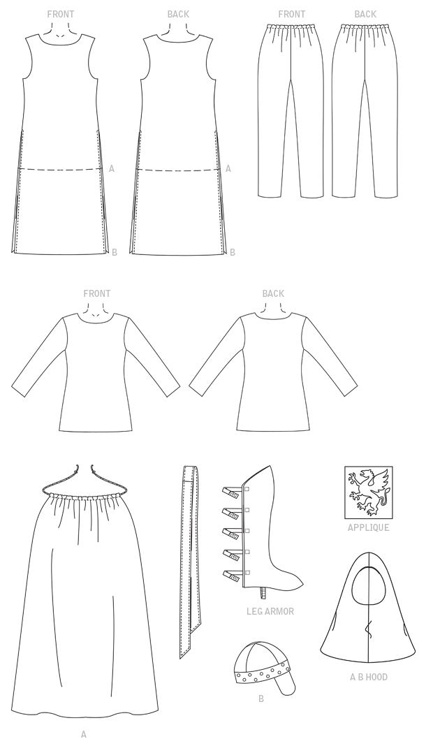 Symønster McCall´s 2010 - Top Tunika Bukser Historisk kostume - Herre | Billede 5