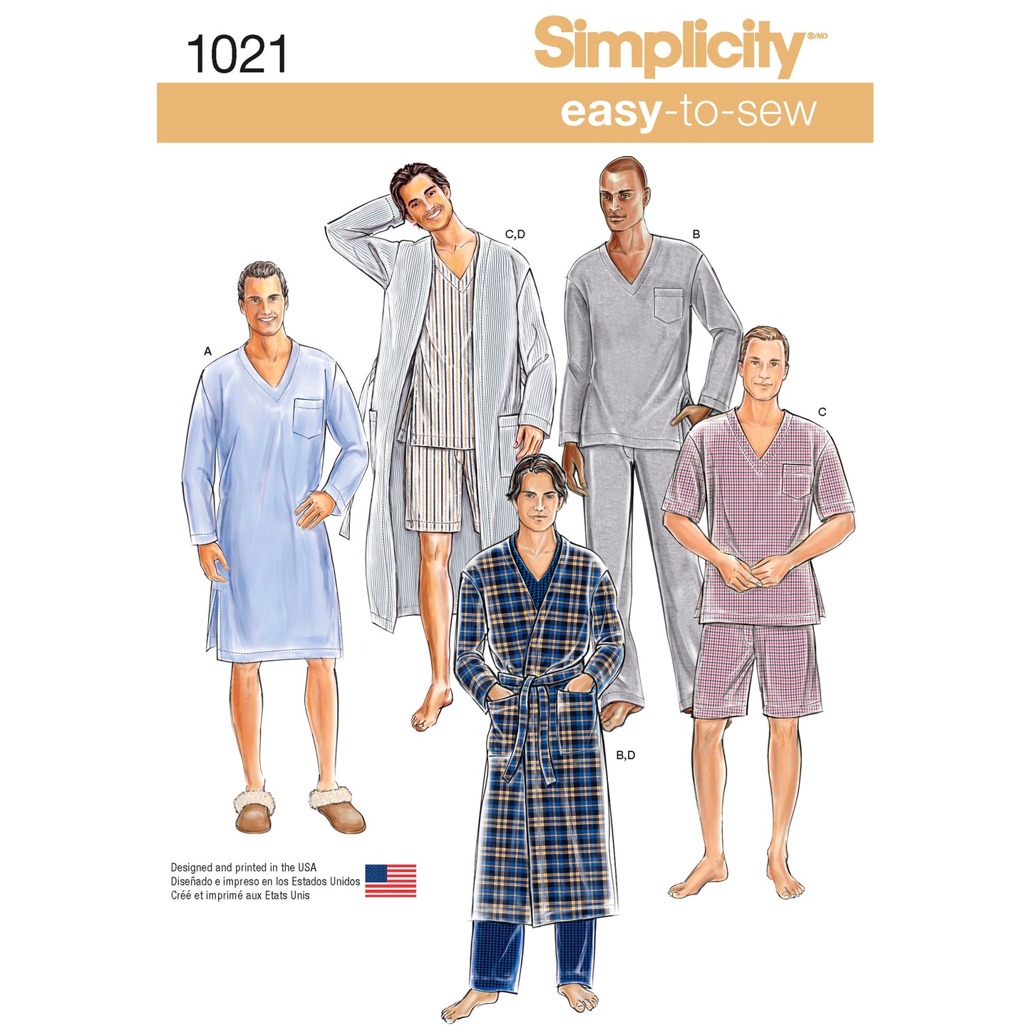 Symønster Simplicity 1021 - Top Skjorte Pyjamas | Billede 6