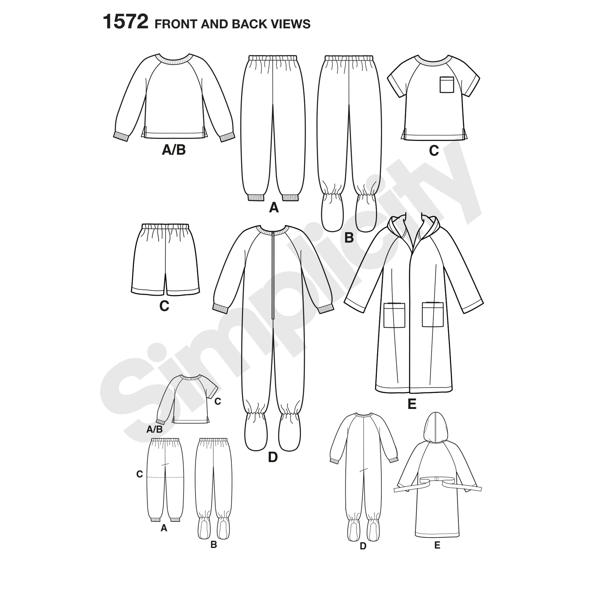 Symønster Simplicity 1572 - Bukser Skjorte Shorts - Baby - Hat | Billede 7