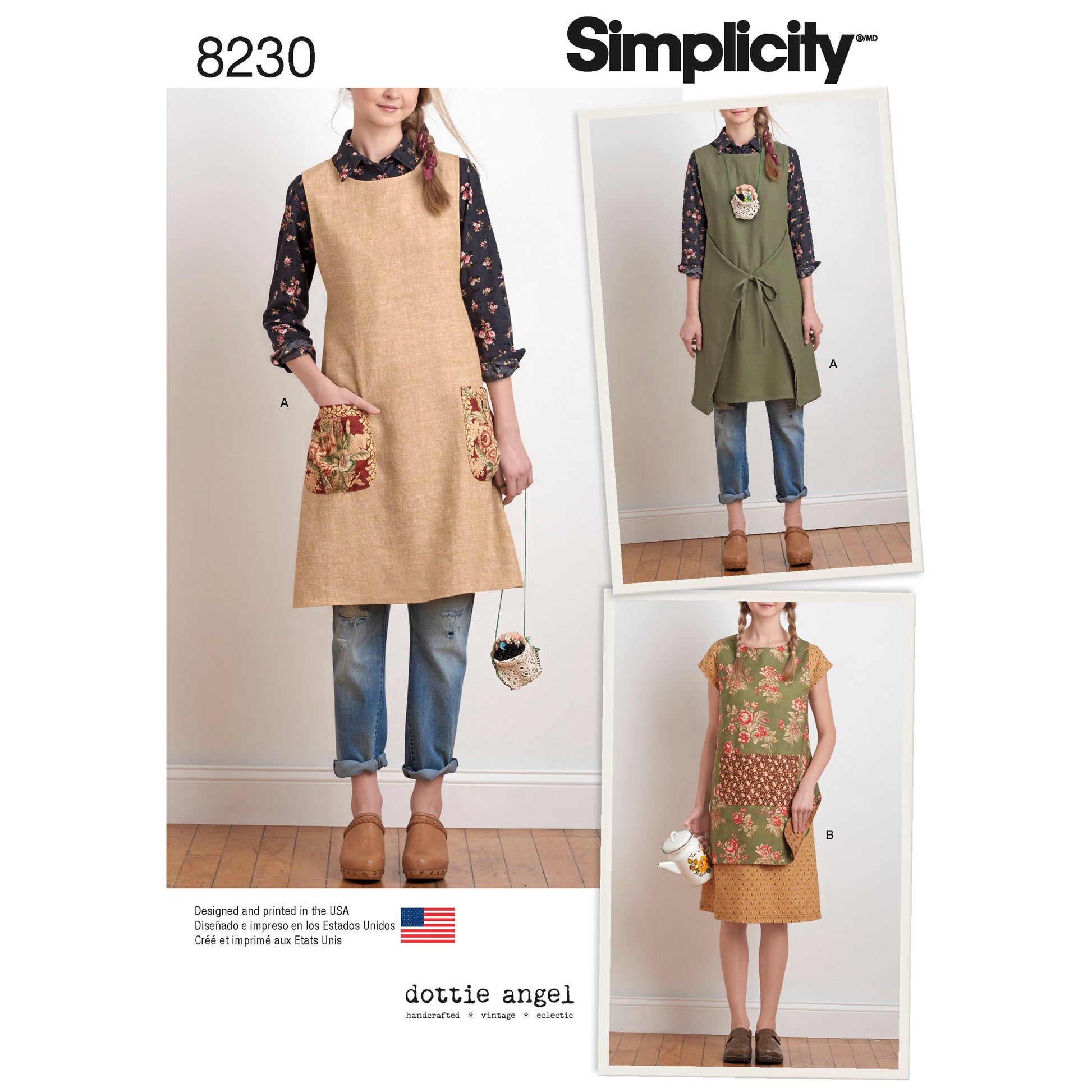 Symønster Simplicity 8230 - Kjole Forklæde - Dame - Hat | Billede 2