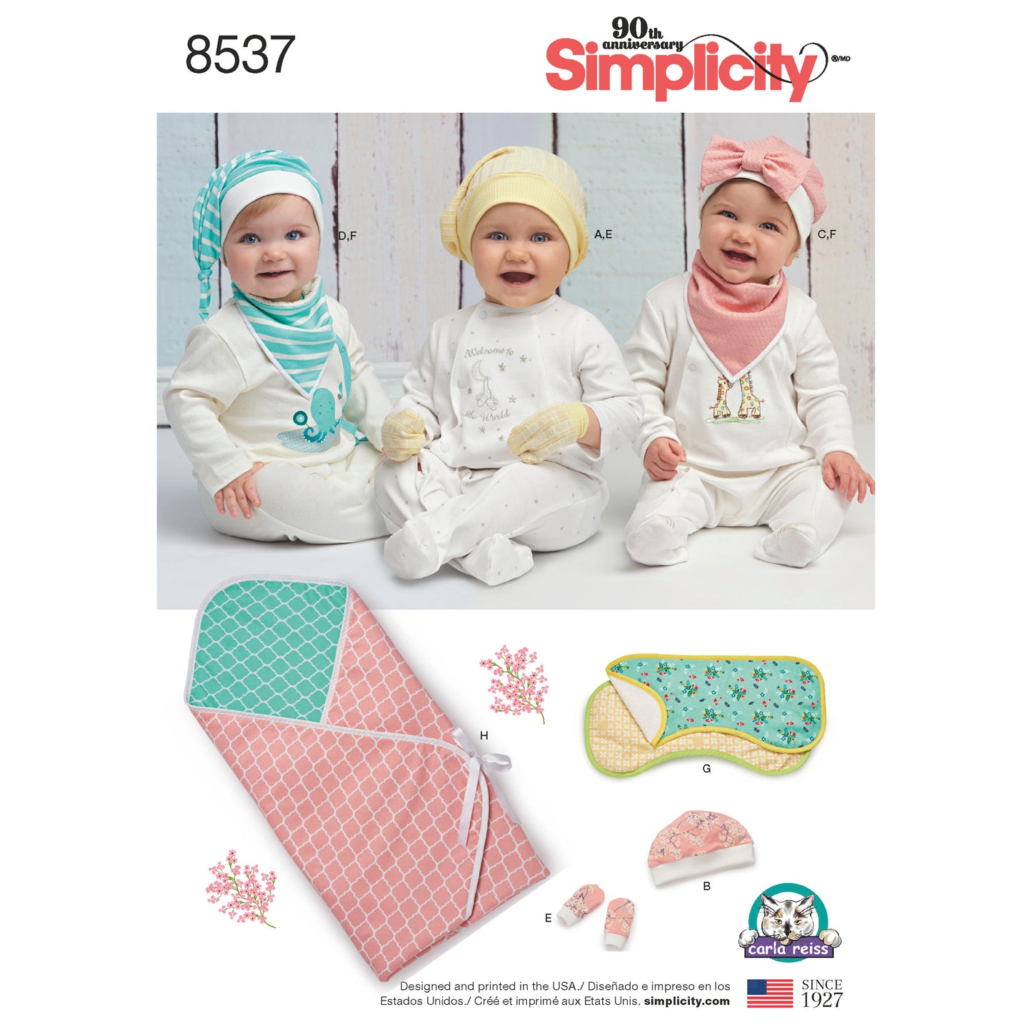 Symønster Simplicity 8537 - Baby - Hat Dyner Rekvisiter | Billede 9