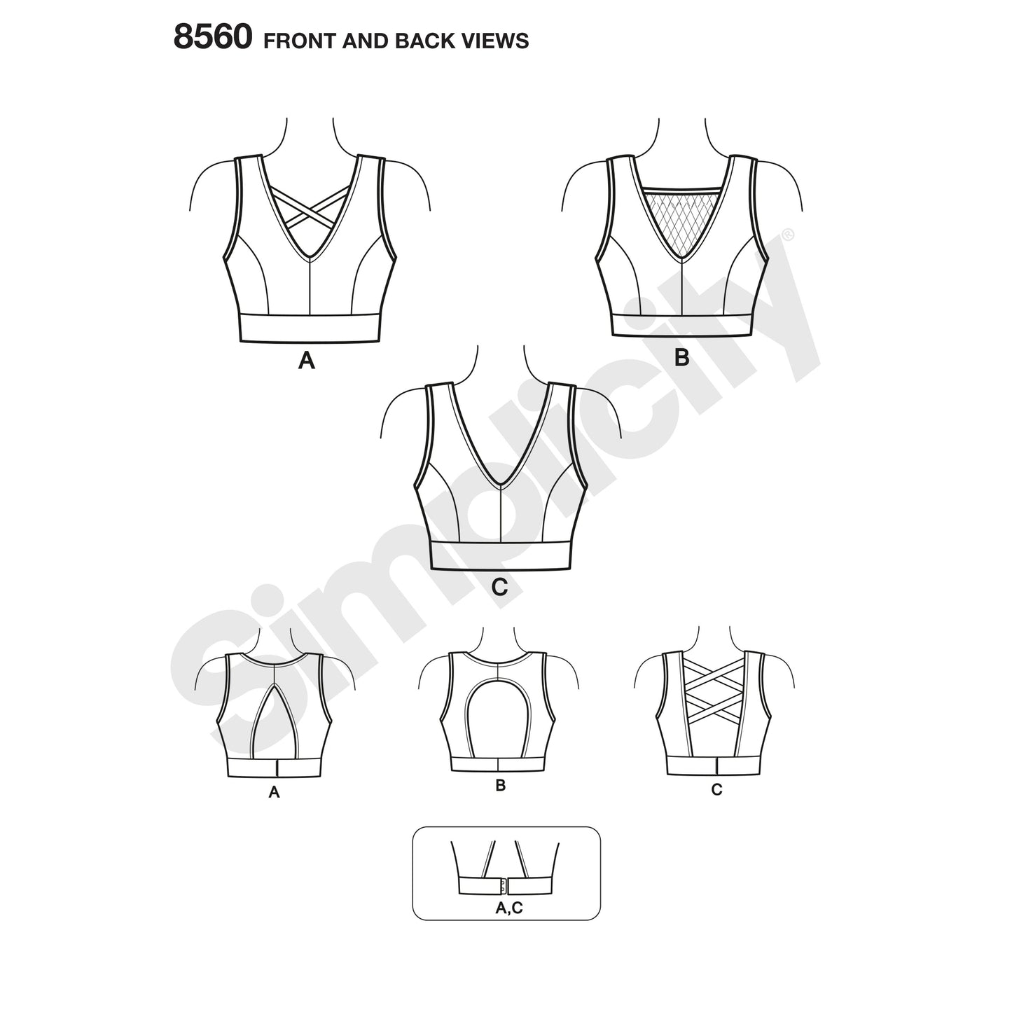 Symønster Simplicity 8560 - Sportstøj - Dame - Idræt | Billede 5