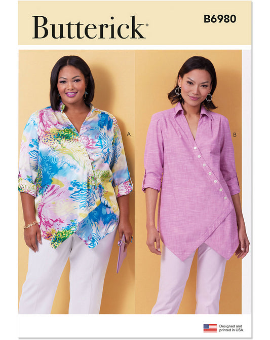 Symønster PDF-symønster - Butterick B6980 - Bluse Skjorte - Dame | Billede 1