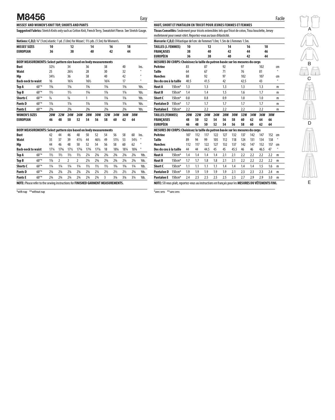 PDF-symønster - McCall´s 8456 - Top Bukser Trøje - Dame | Billede 3