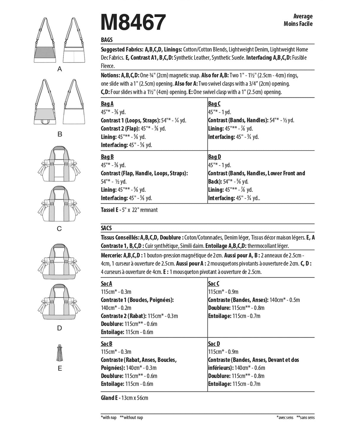PDF-symønster - McCall´s 8467 - Rekvisiter Taske | Billede 4