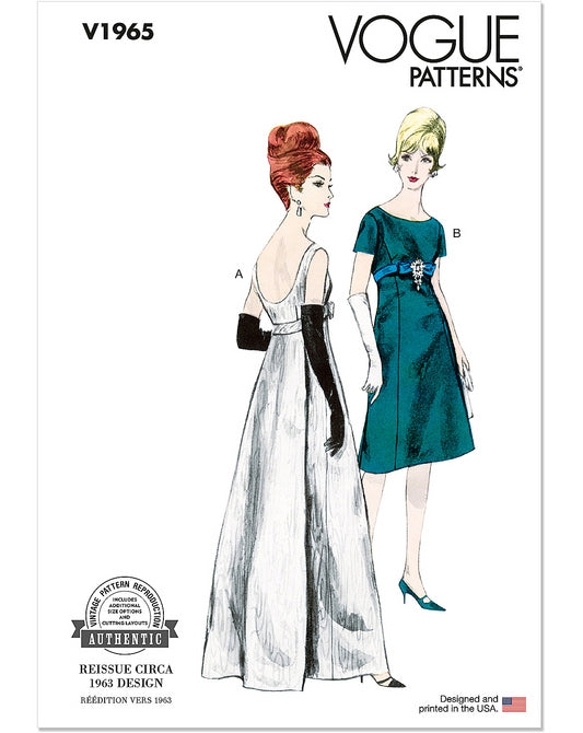 Symønster Vogue Patterns V1965 - Kjole Vintage - Dame | Billede 2