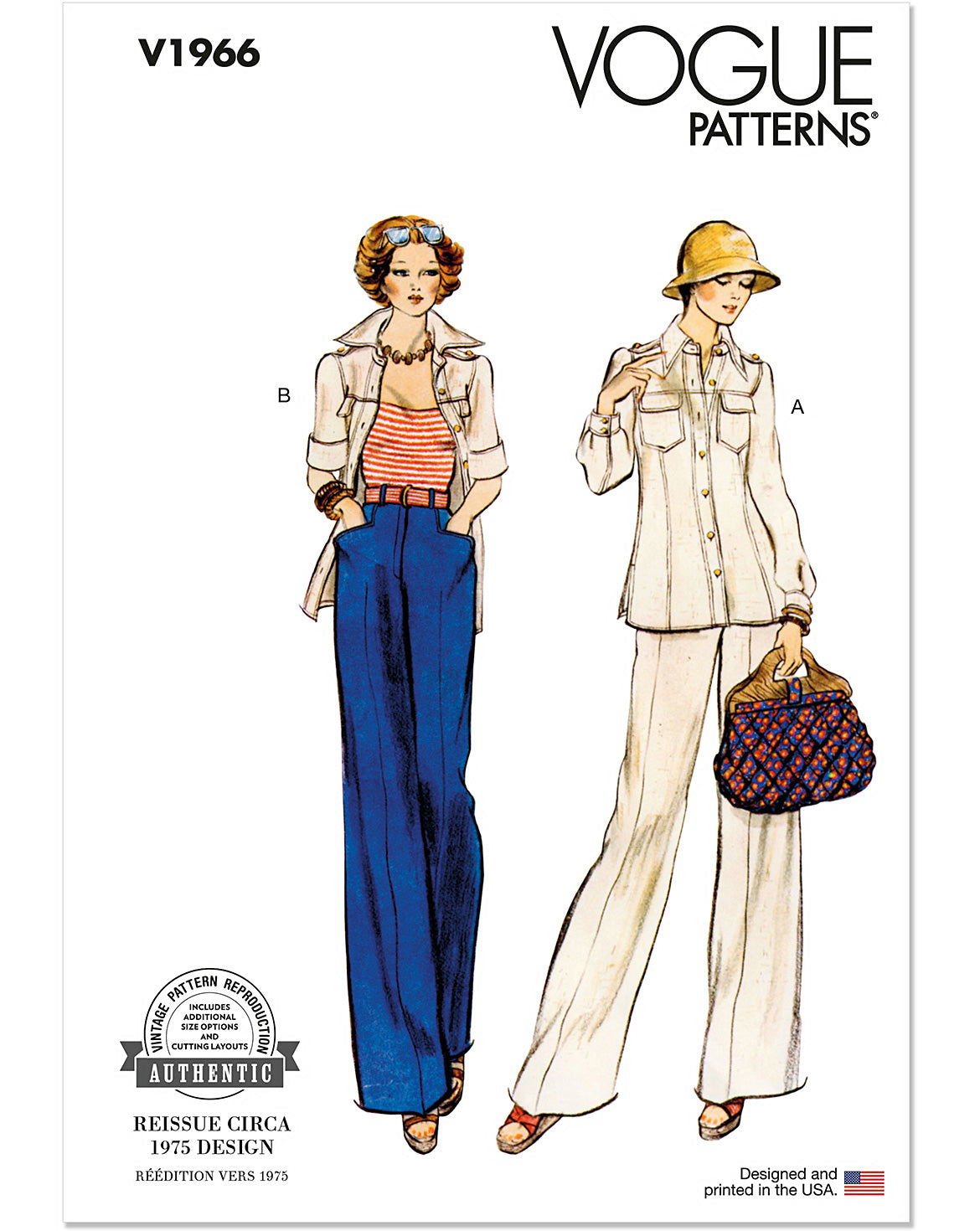 Symønster Vogue Patterns V1966 - Bluse Bukser Vintage - Dame | Billede 3